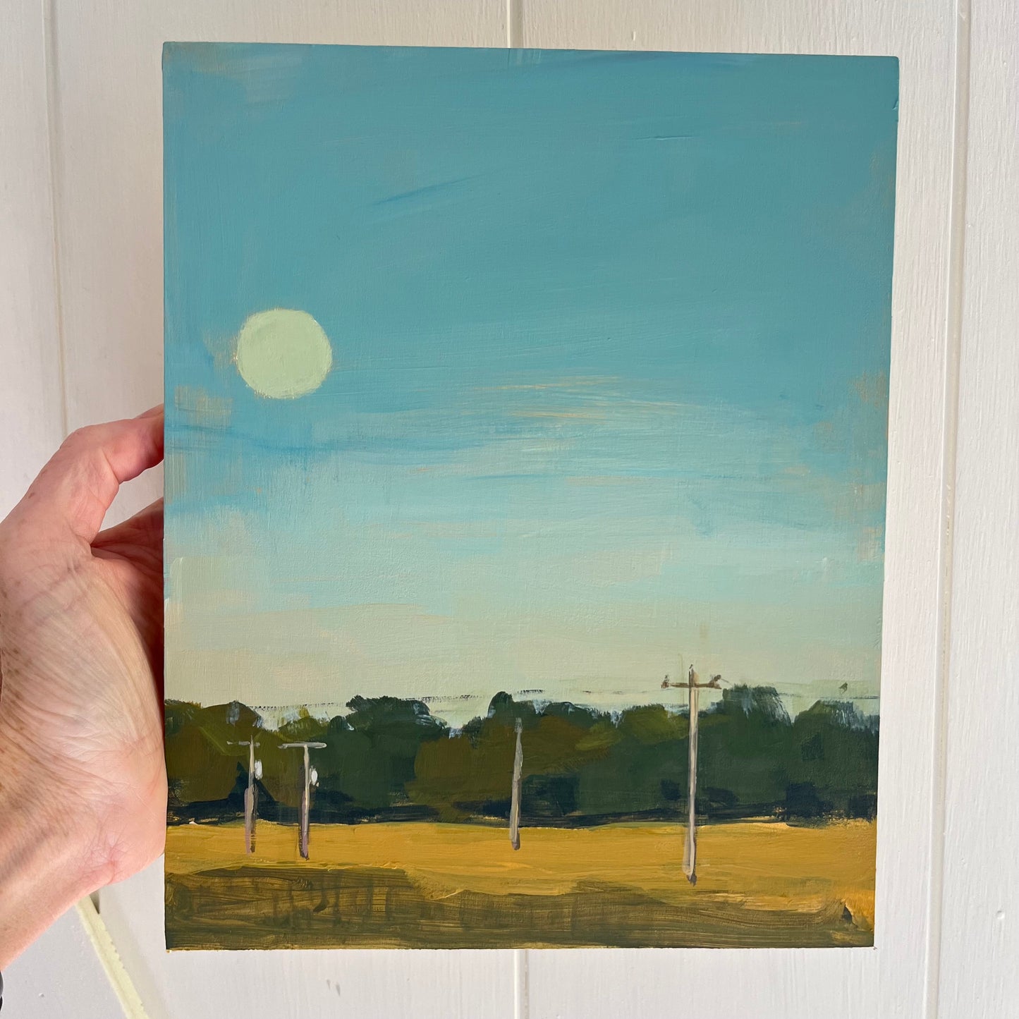 Super Moon, original night painting by Maggie Stickney