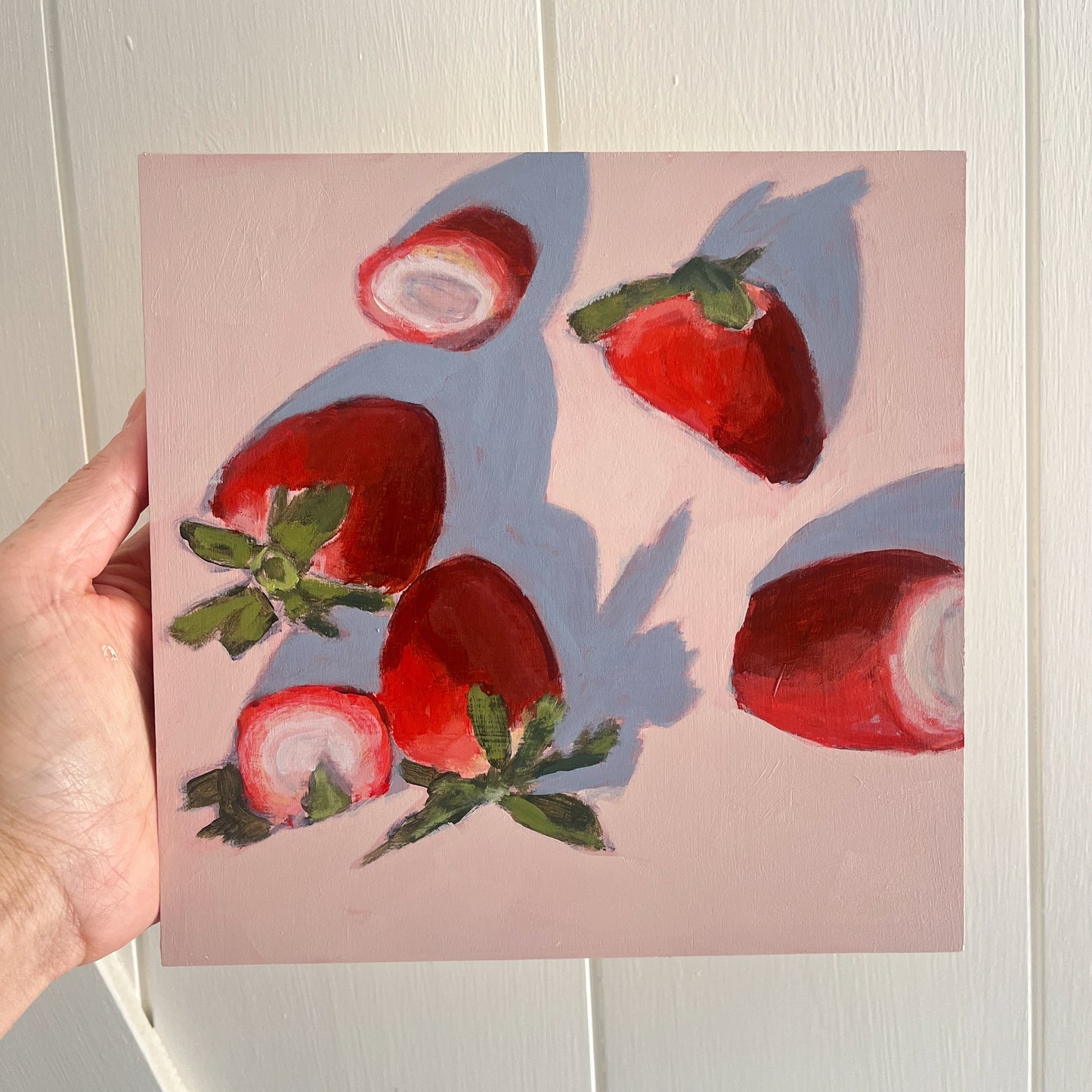 Strawberries no 3, original painting by Maggie Stickney
