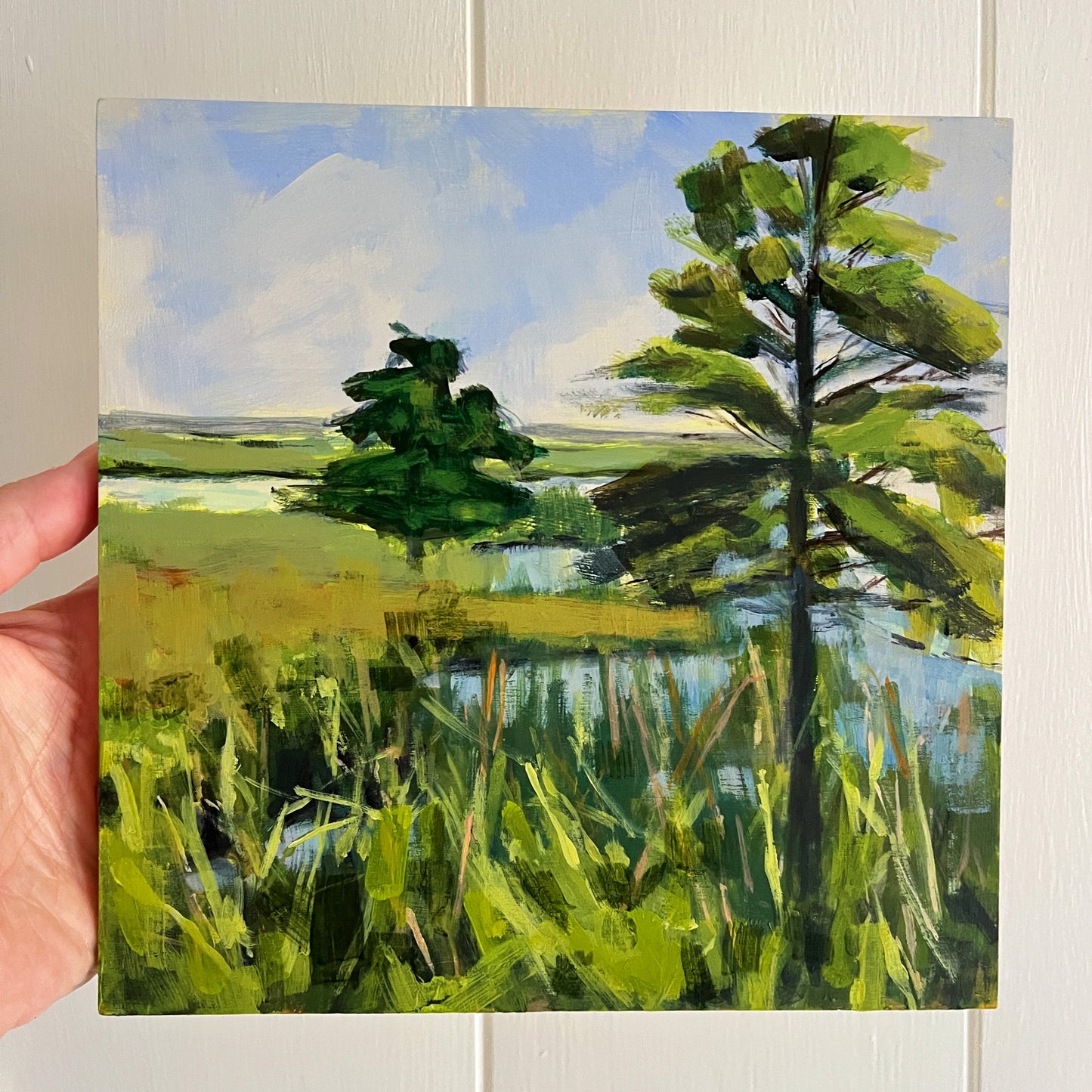 Summer Marsh no 1, original landscape painting by Maggie Stickney