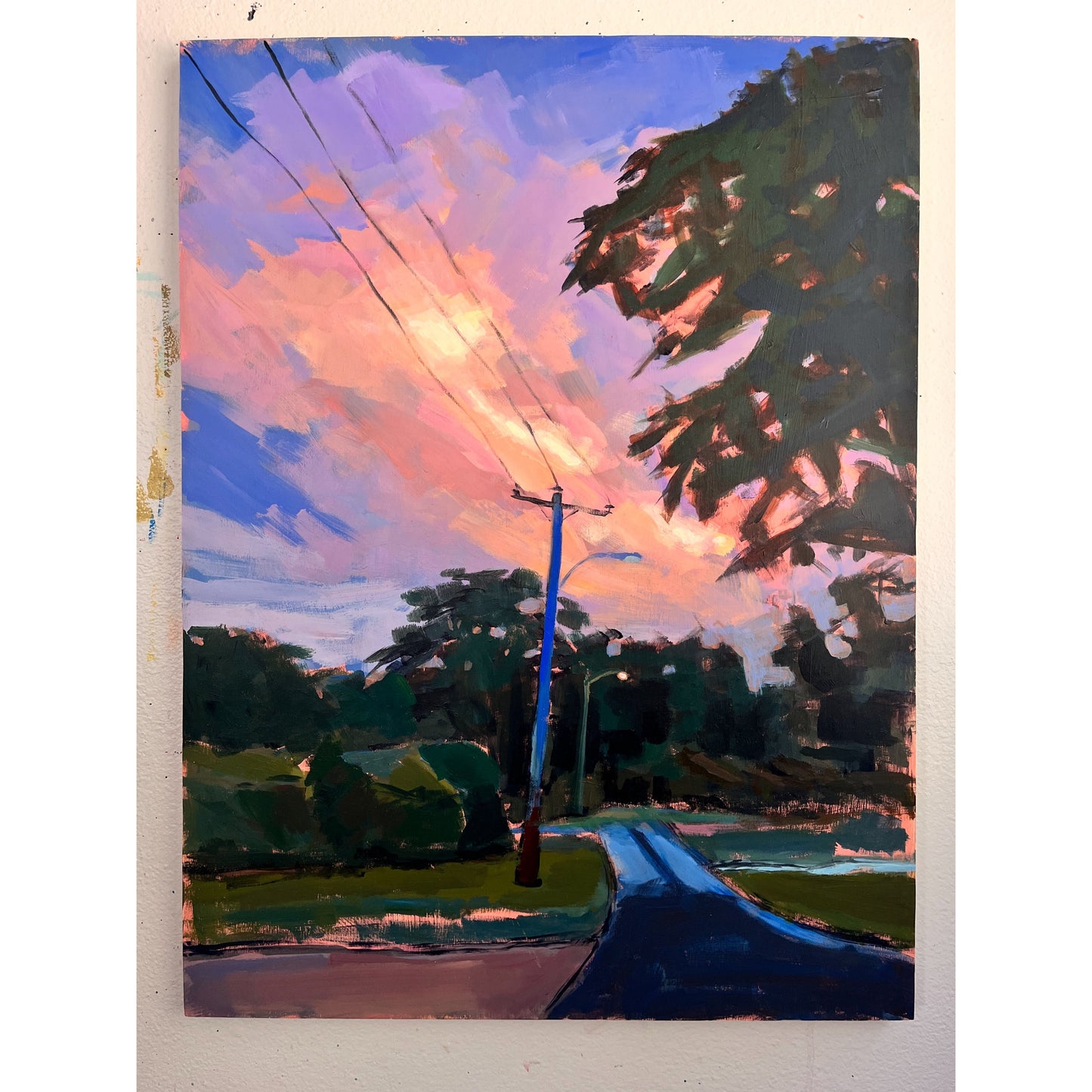 Walking Home, original night painting by Maggie Stickney