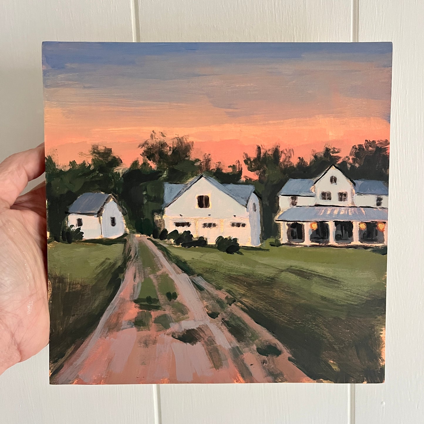 Roundtop Sunset no 1, original night painting by Maggie Stickney