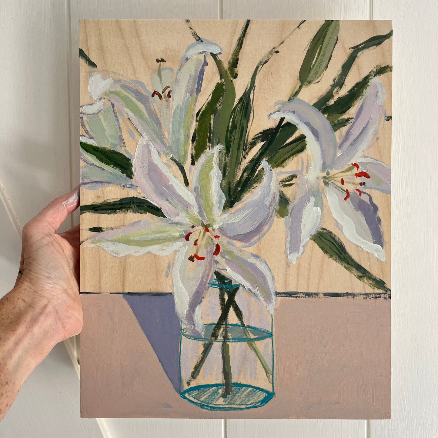 Lily Sketch no 5, original still life painting by Maggie Stickney