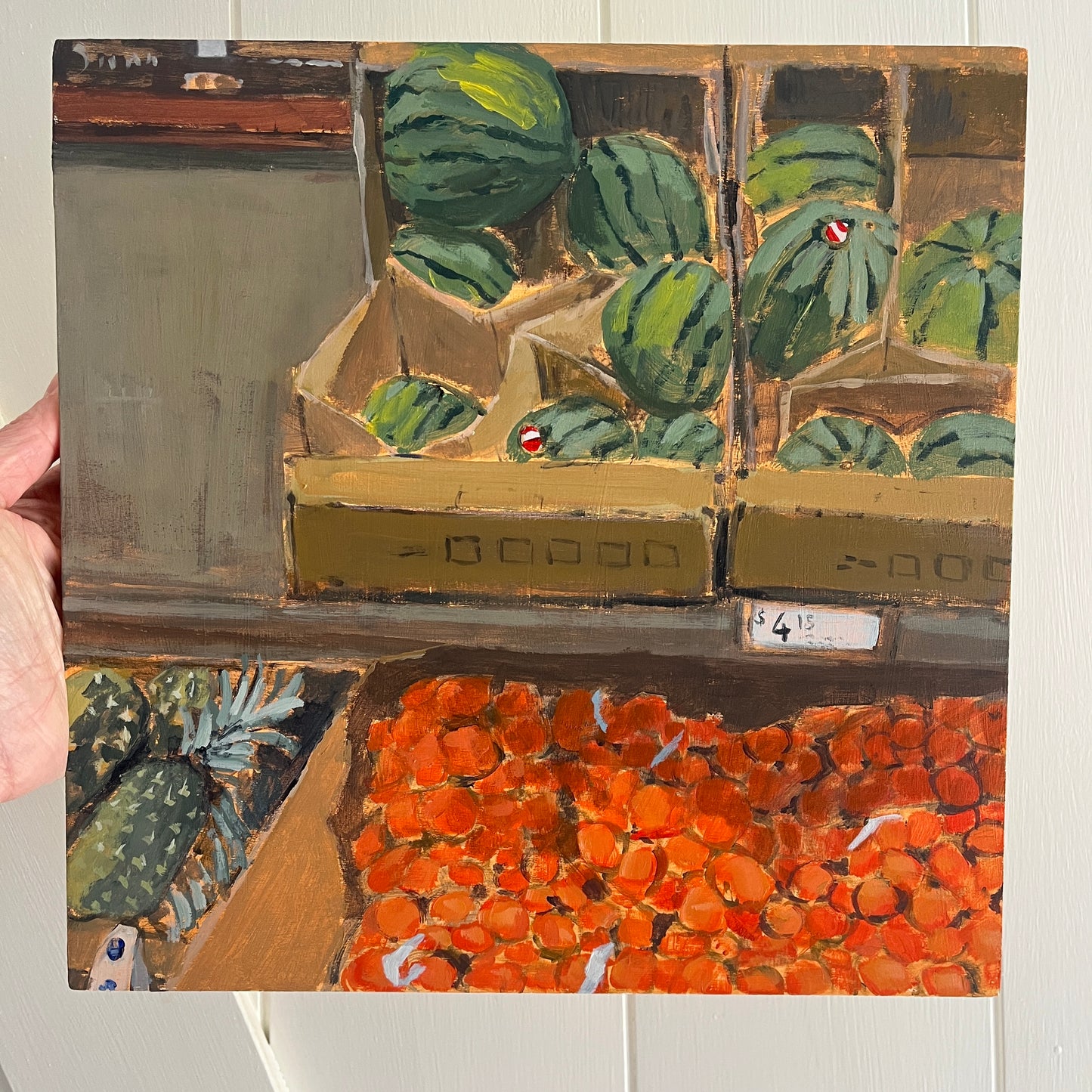 Fruit Section, original still life painting by Maggie Stickney