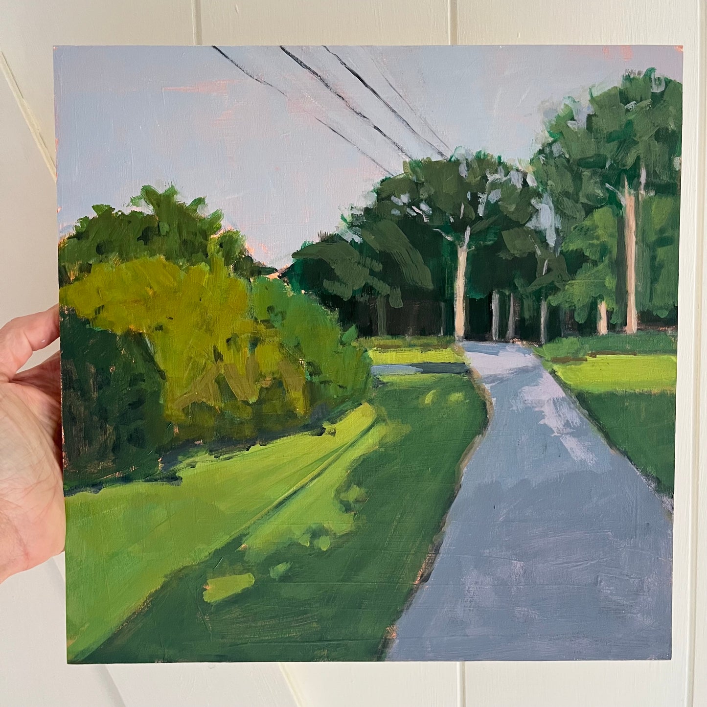 Morning Walk No 7 (Summer), original landscape painting by Maggie Stickney