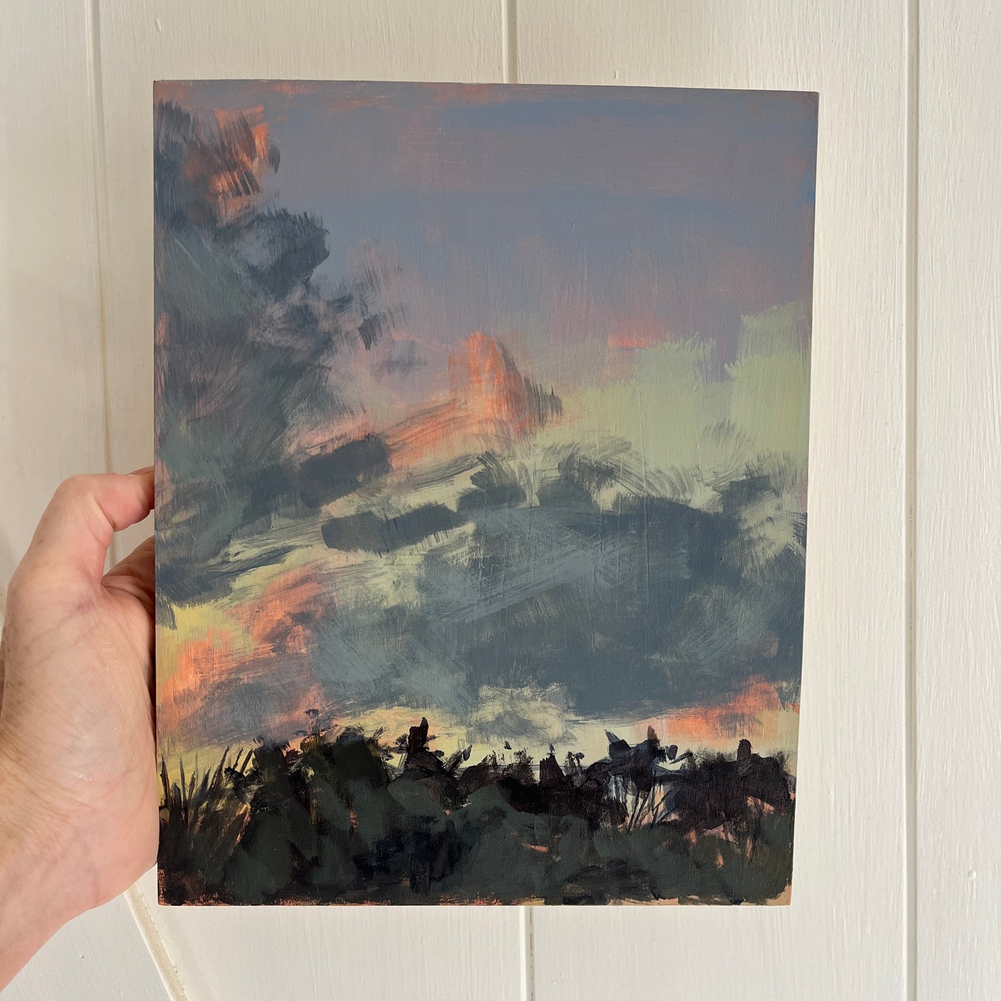 Florida Sunset no 1, original night painting by Maggie Stickney