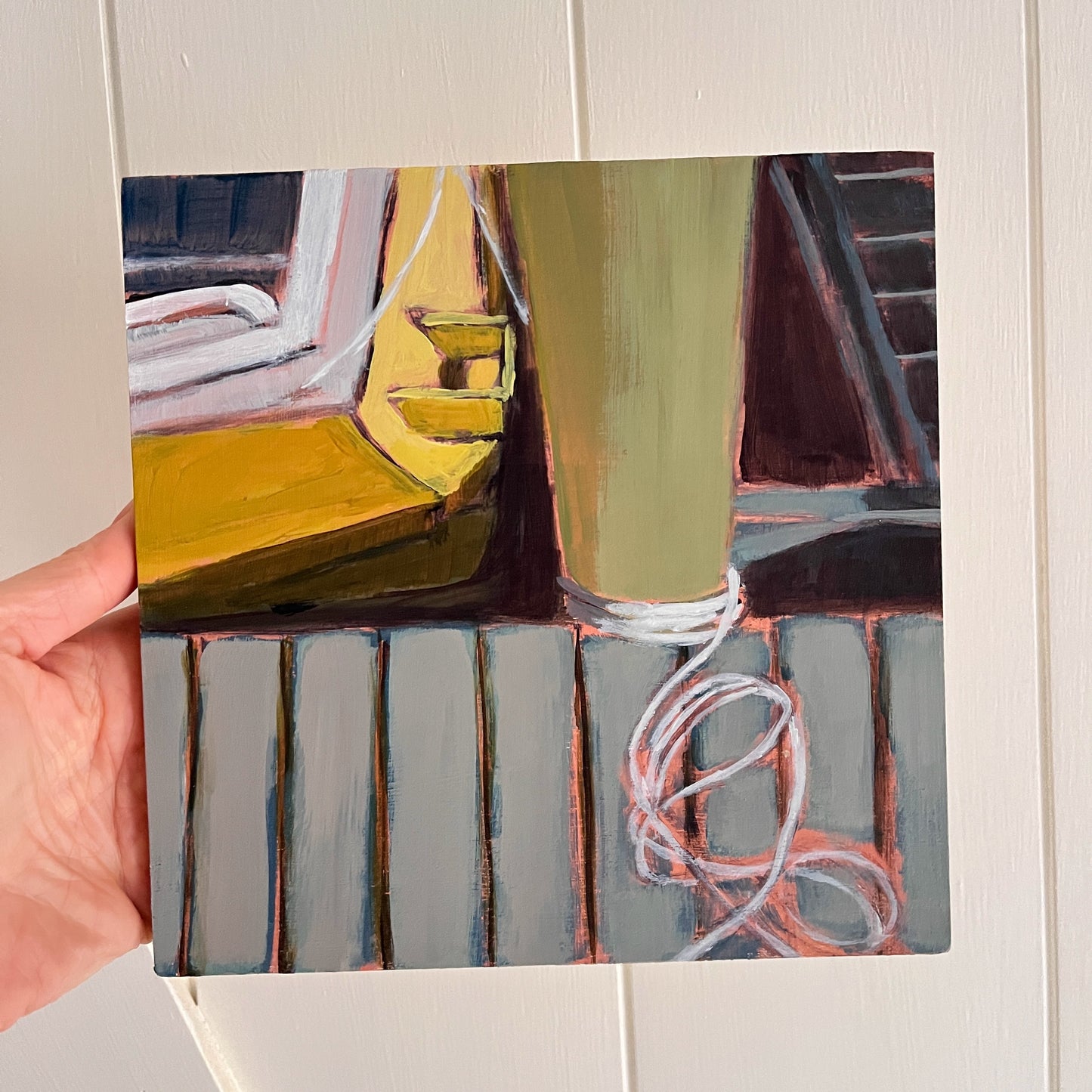 Boat Light Study no 1, original landscape painting by Maggie Stickney