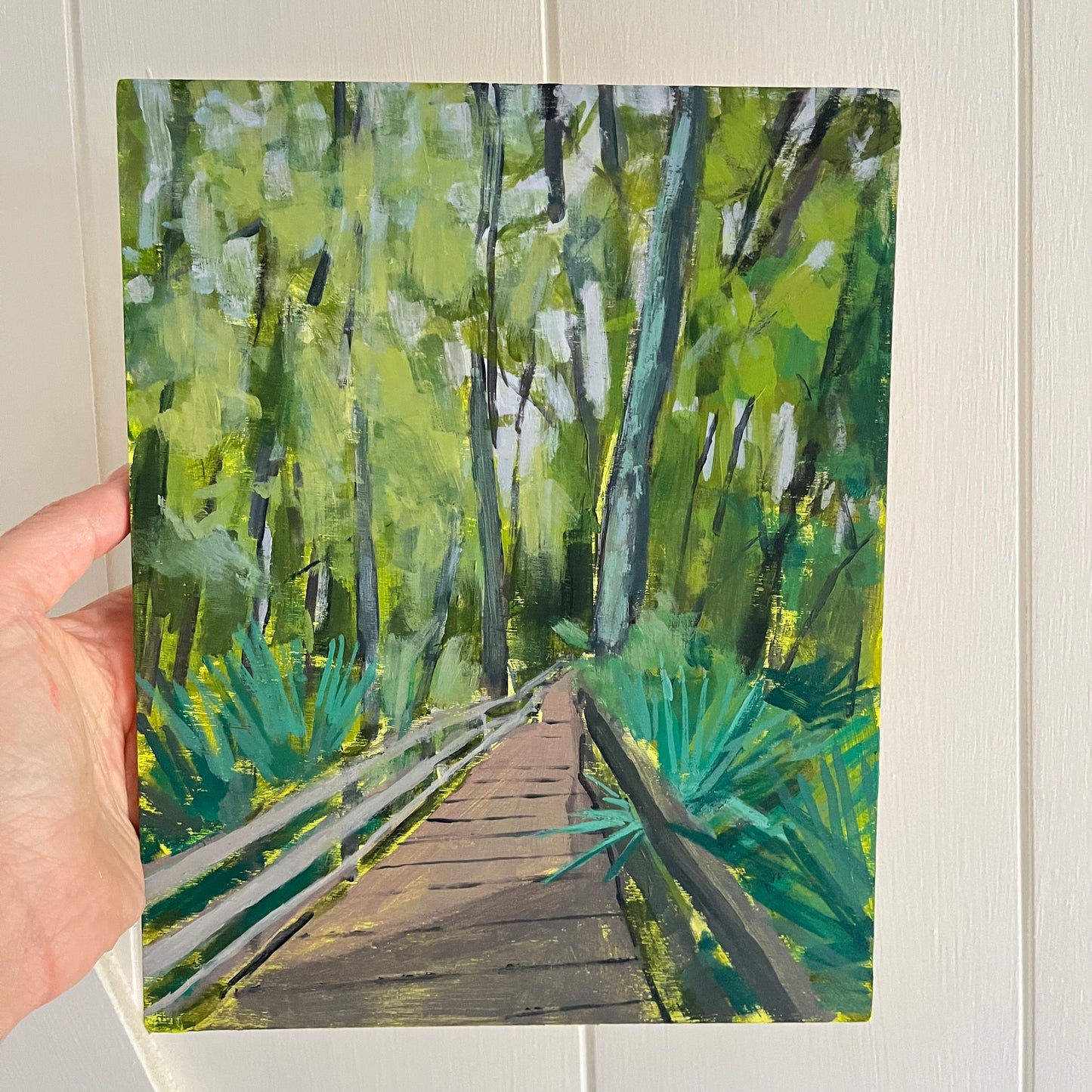 Woods no 3, original landscape painting by Maggie Stickney