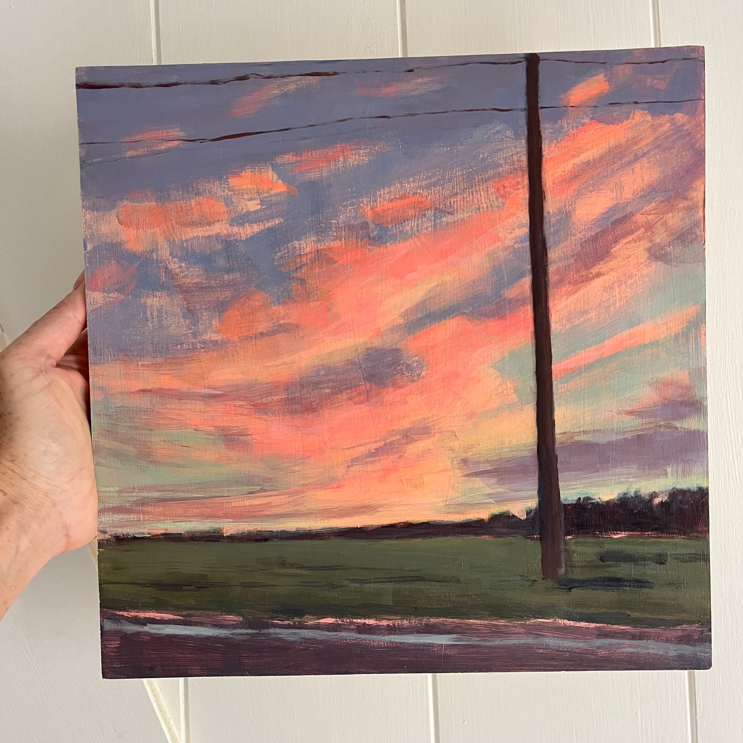 Silverhill Sunset no 4, original night painting by Maggie Stickney