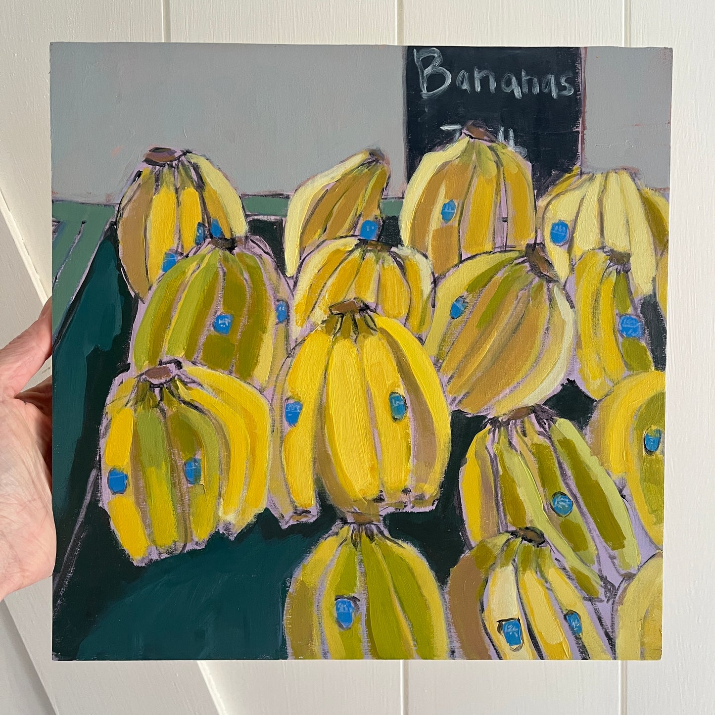 Bananas, original still life painting by Maggie Stickney