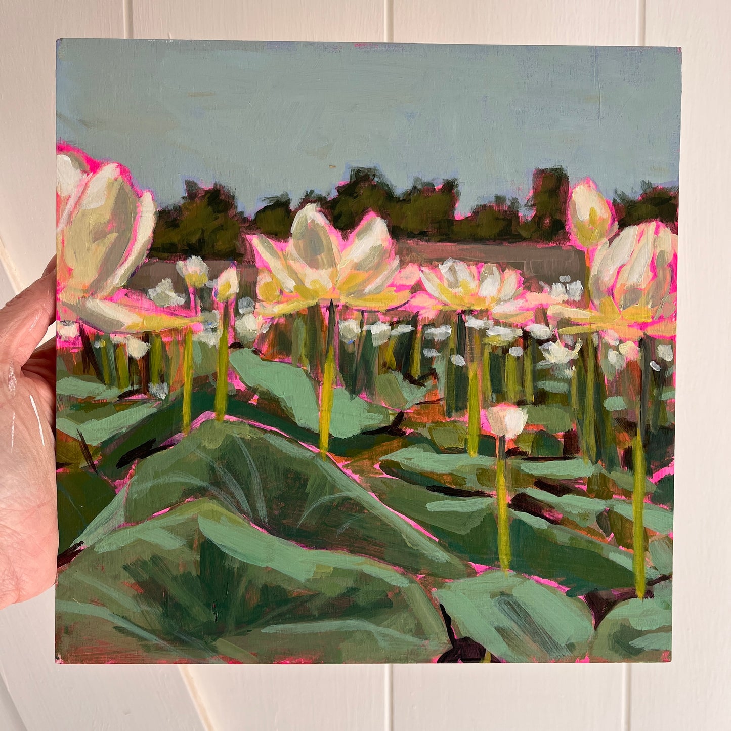 Delta Lotus no 1, original landscape painting by Maggie Stickney