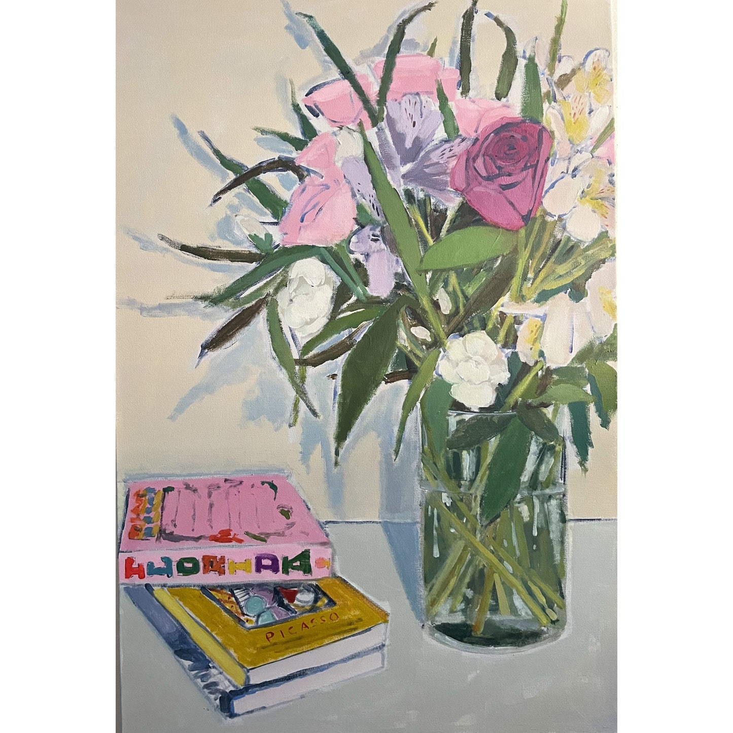 Birthday Bouquet no 3, original still life painting by Maggie Stickney