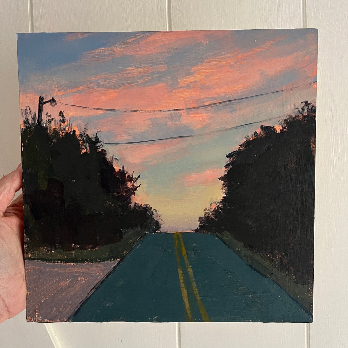 Grayton Beach Sunset no 1, original night painting by Maggie Stickney
