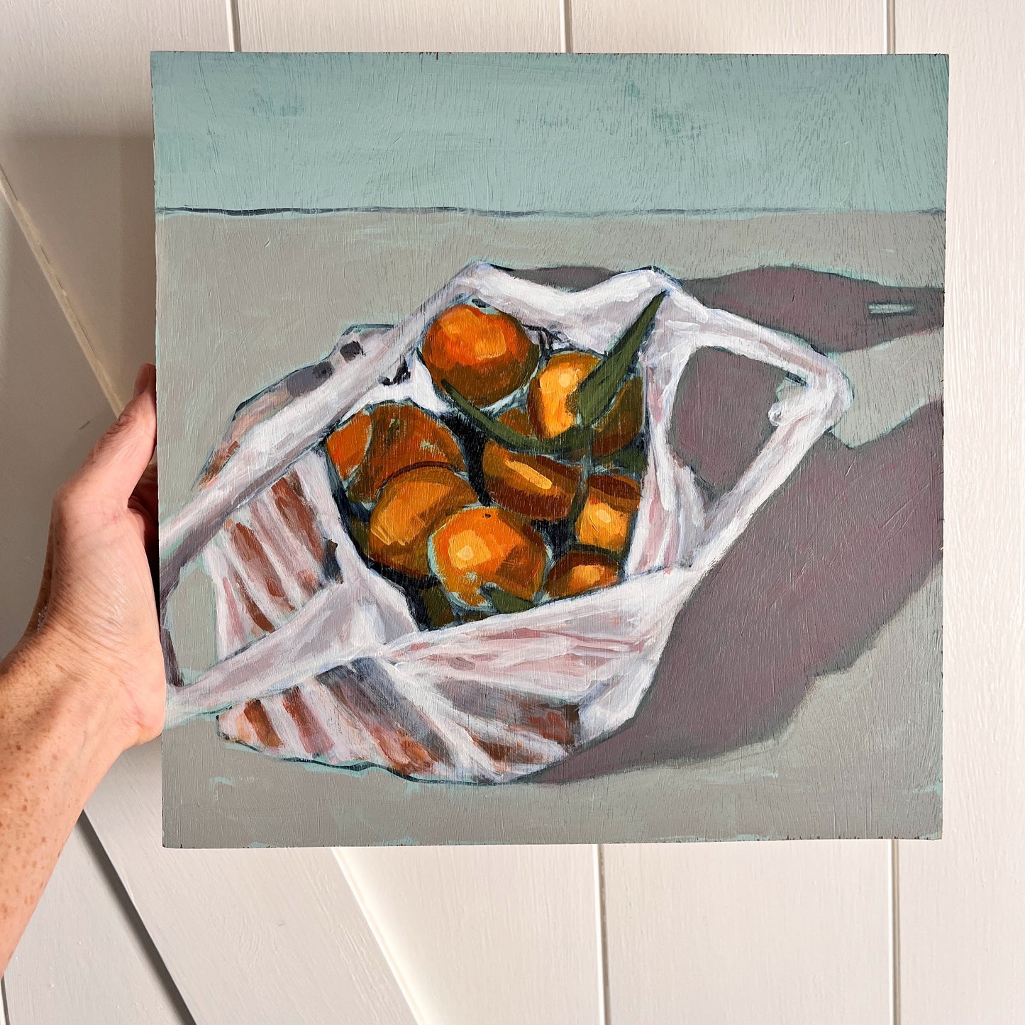 Neighbors Bounty, original still life painting by Maggie Stickney