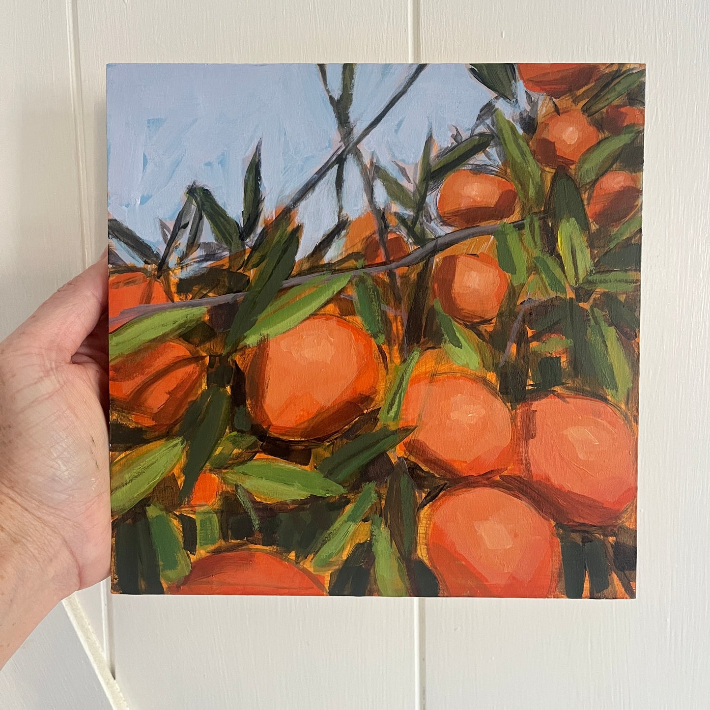 Satsuma Tree no 4, original still life painting by Maggie Stickney