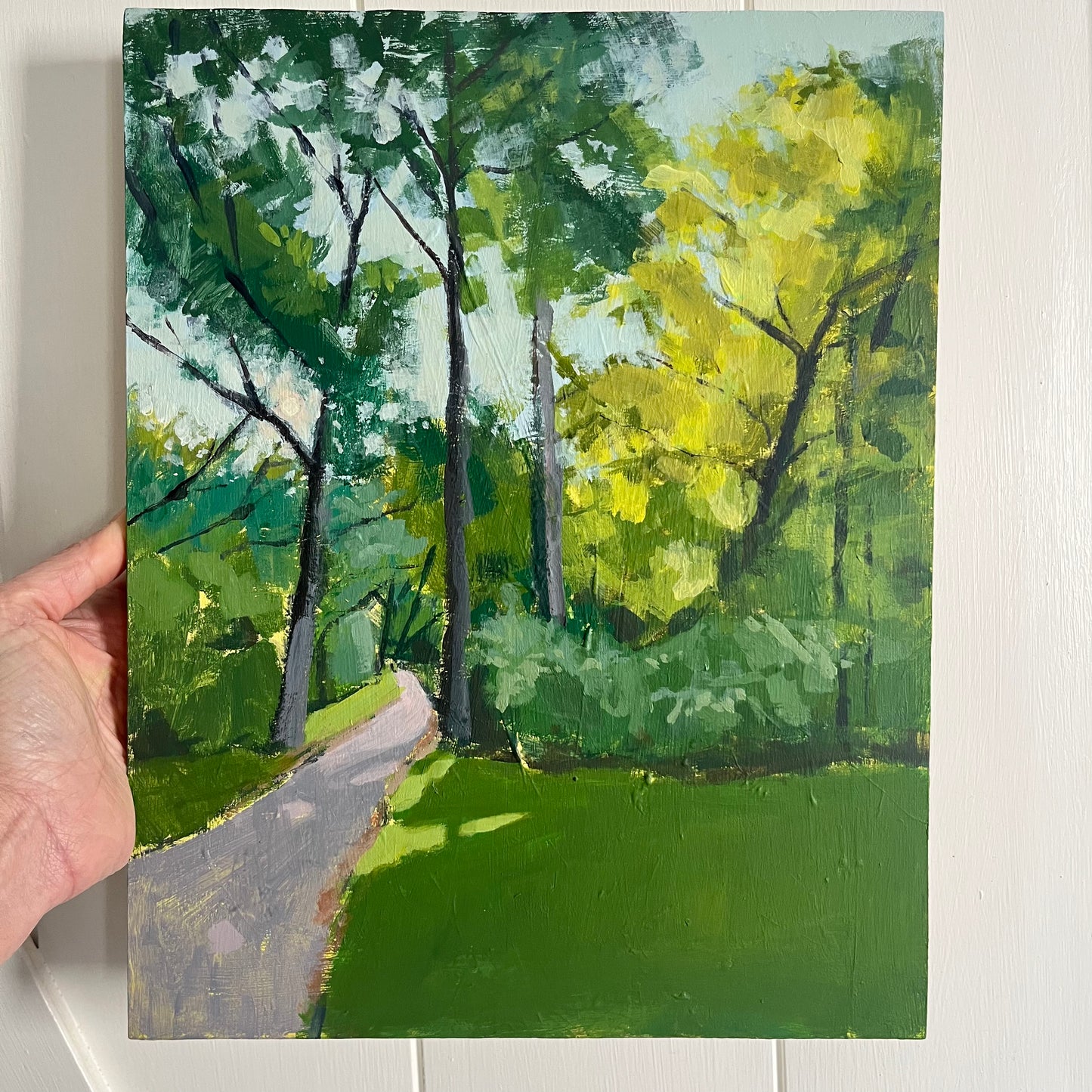 Woods Lane no 3, original landscape painting by Maggie Stickney