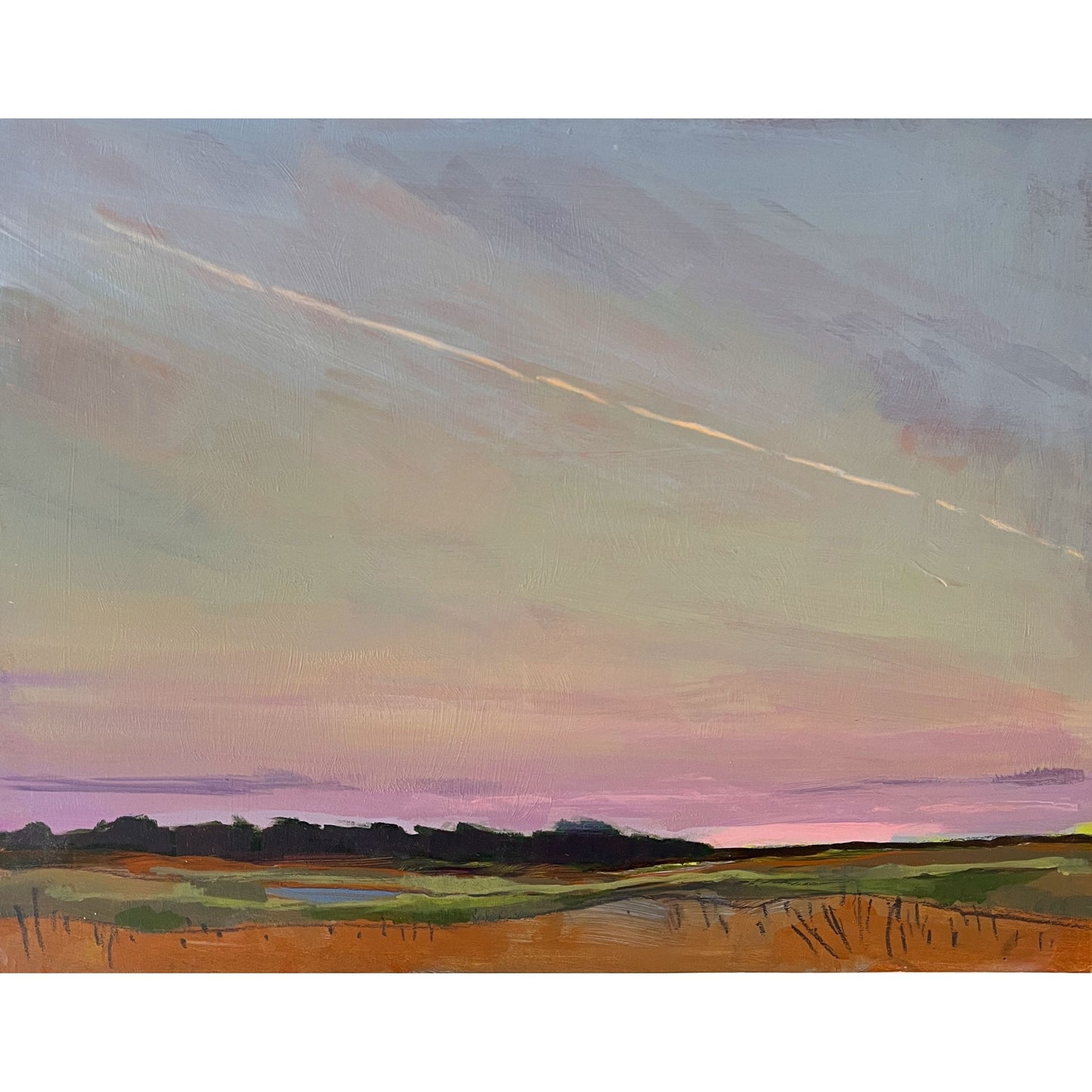 Contrail, original landscape painting by Maggie Stickney