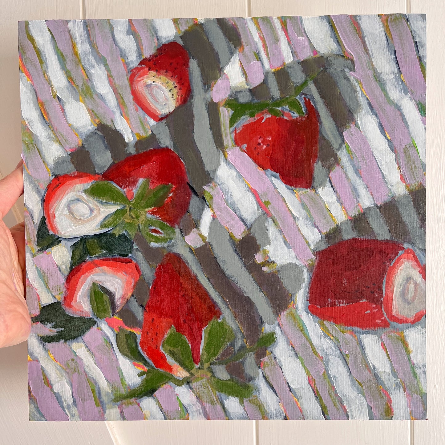 Winter Berries, original still life painting by Maggie Stickney