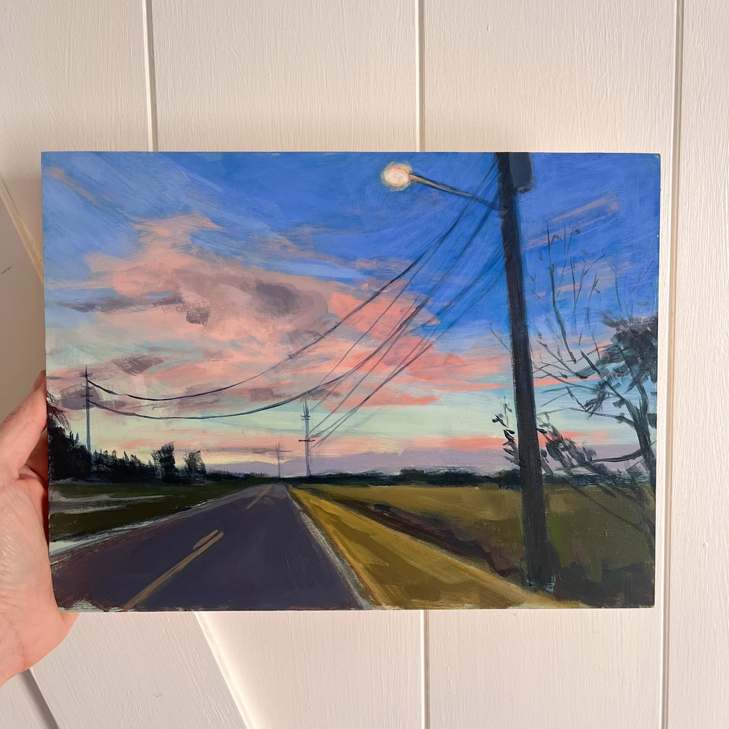 Dinner Time, original night painting by Maggie Stickney