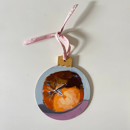 Satsuma no 2, hand-painted ornament by Maggie Stickney