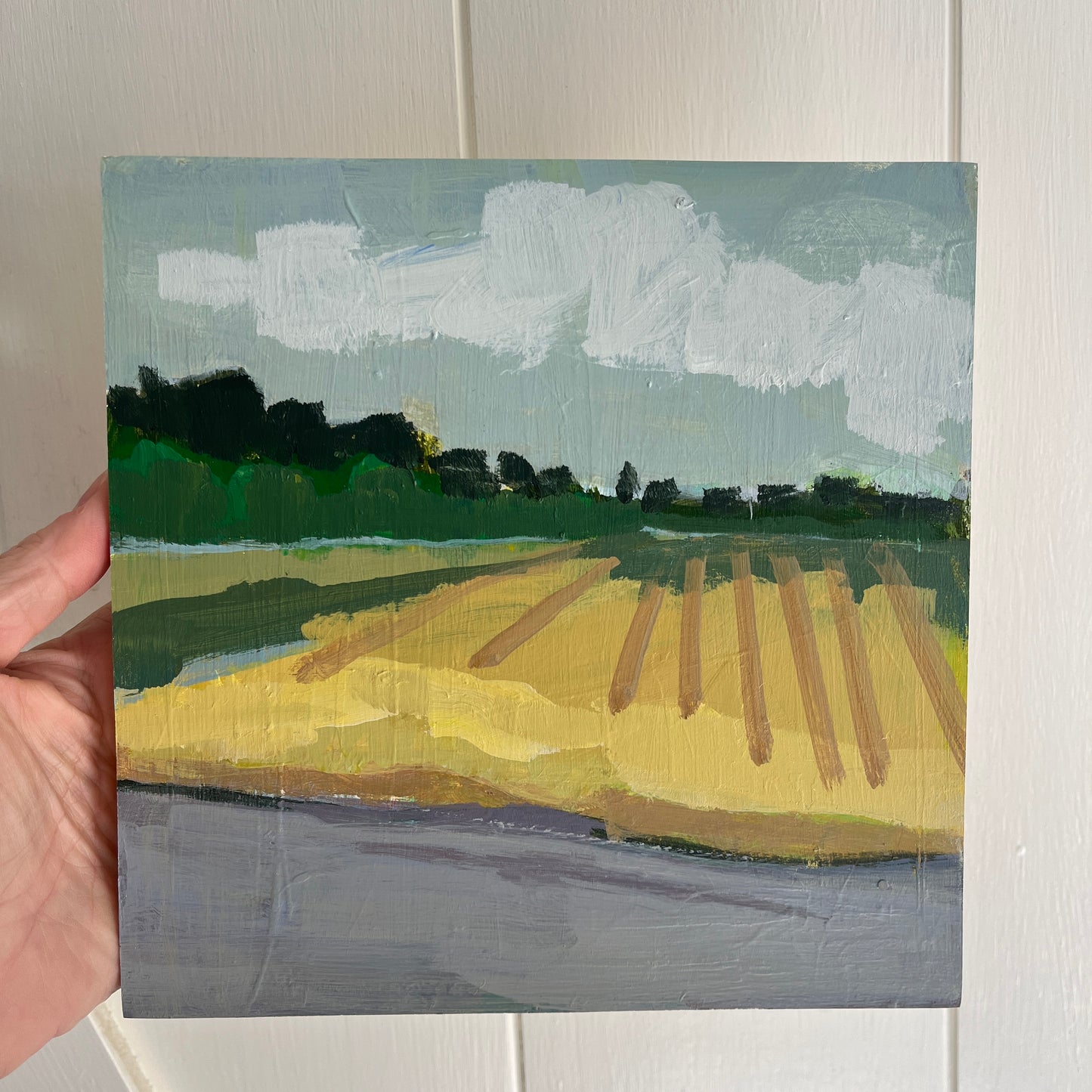 Summer Field no 1, original landscape painting by Maggie Stickney