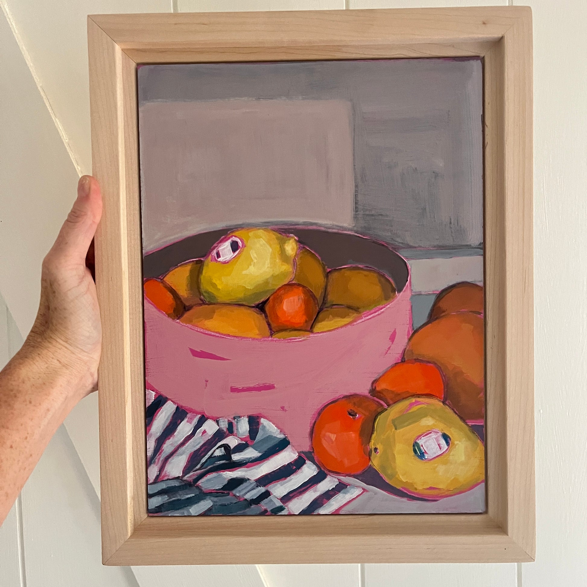 Orange You Glad I Didn’t Say Banana, original still life painting by Maggie Stickney