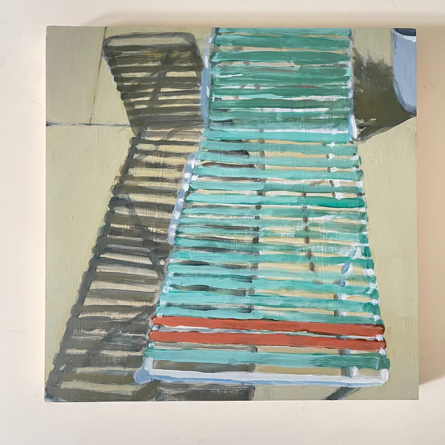 Pool Chaise no 1, original landscape painting by Maggie Stickney