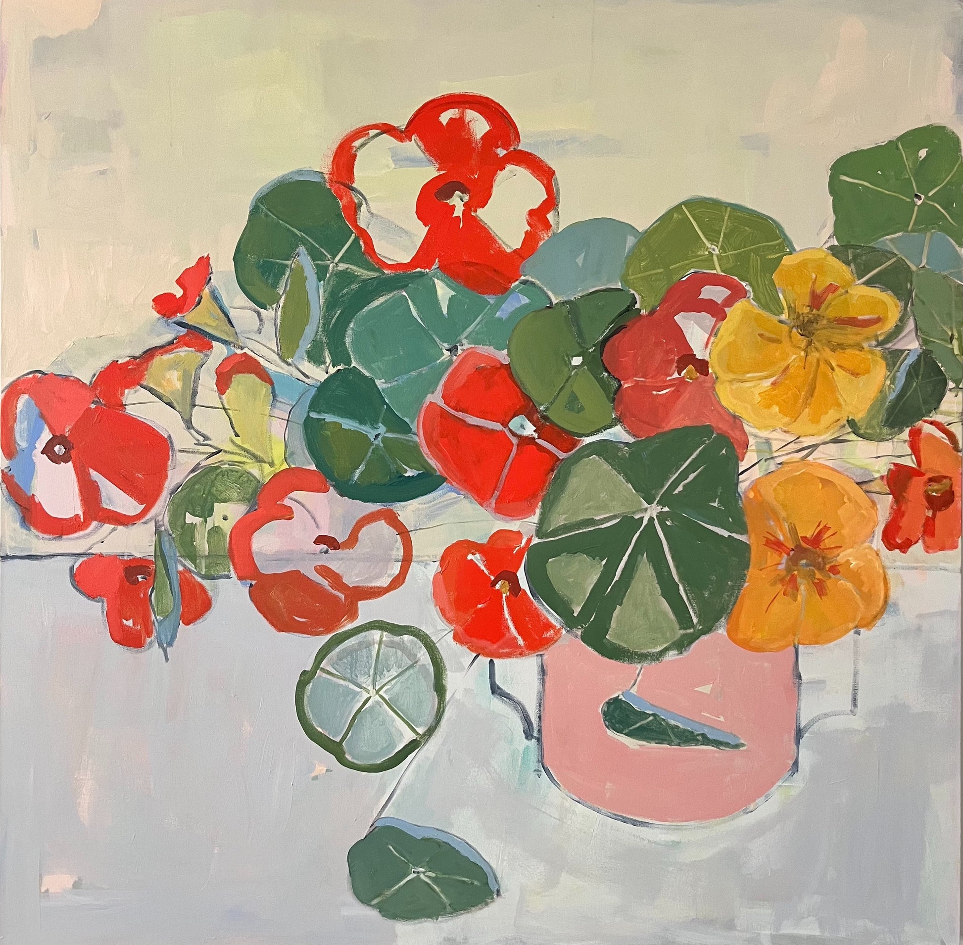 Nasturtiums, original painting by Maggie Stickney