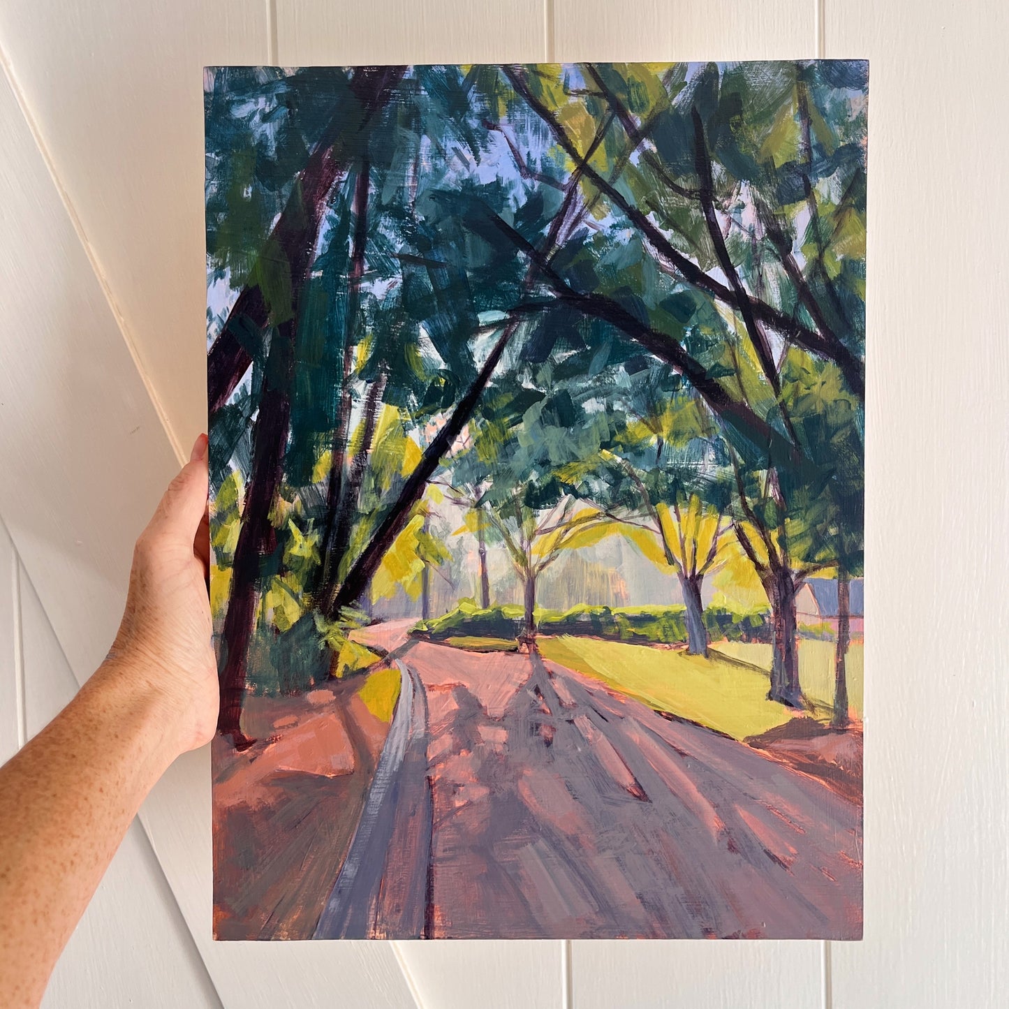 Morning Walk no 2, original landscape painting by Maggie Stickney