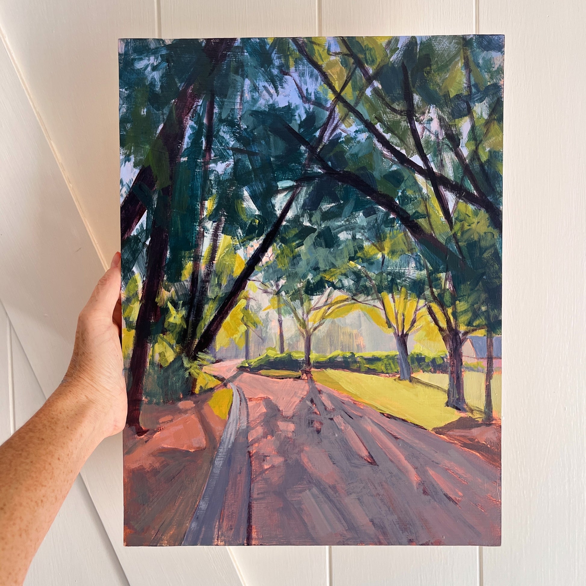 Morning Walk no 2, original landscape painting by Maggie Stickney