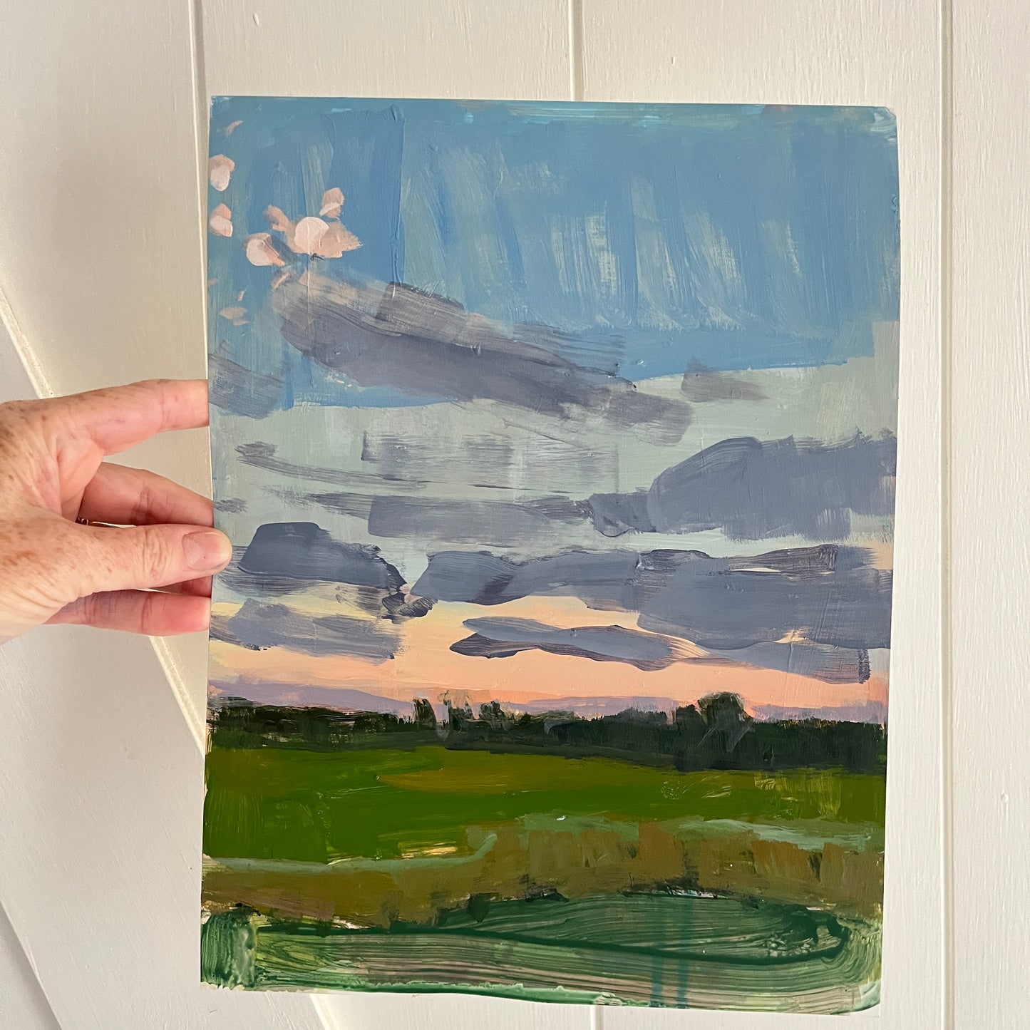 Summer Sunset no 7, original night painting by Maggie Stickney