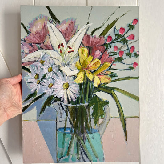 Spring Bouquet no 3, original still life painting by Maggie Stickney