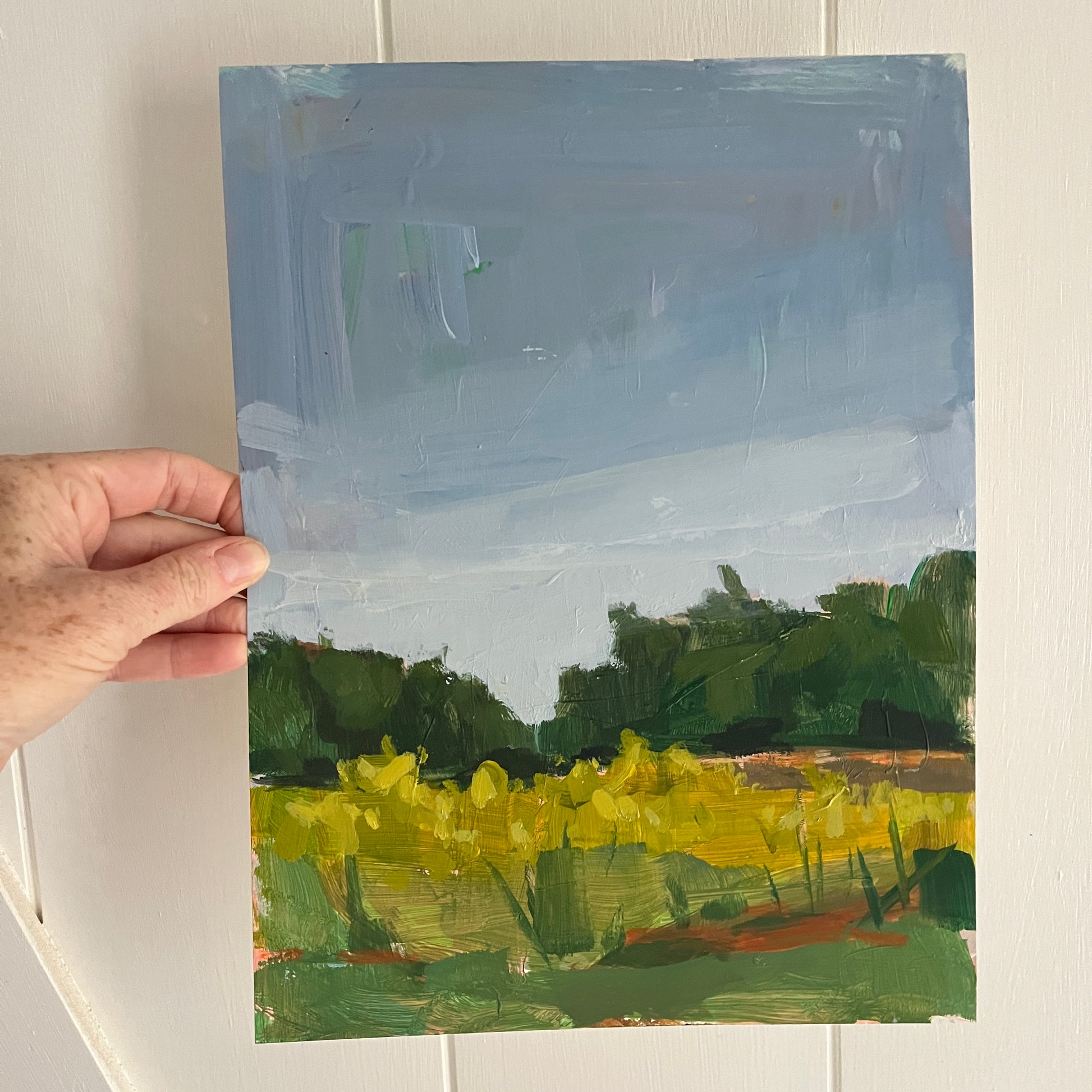 Goldenrod Field no 1, original still life painting by Maggie Stickney