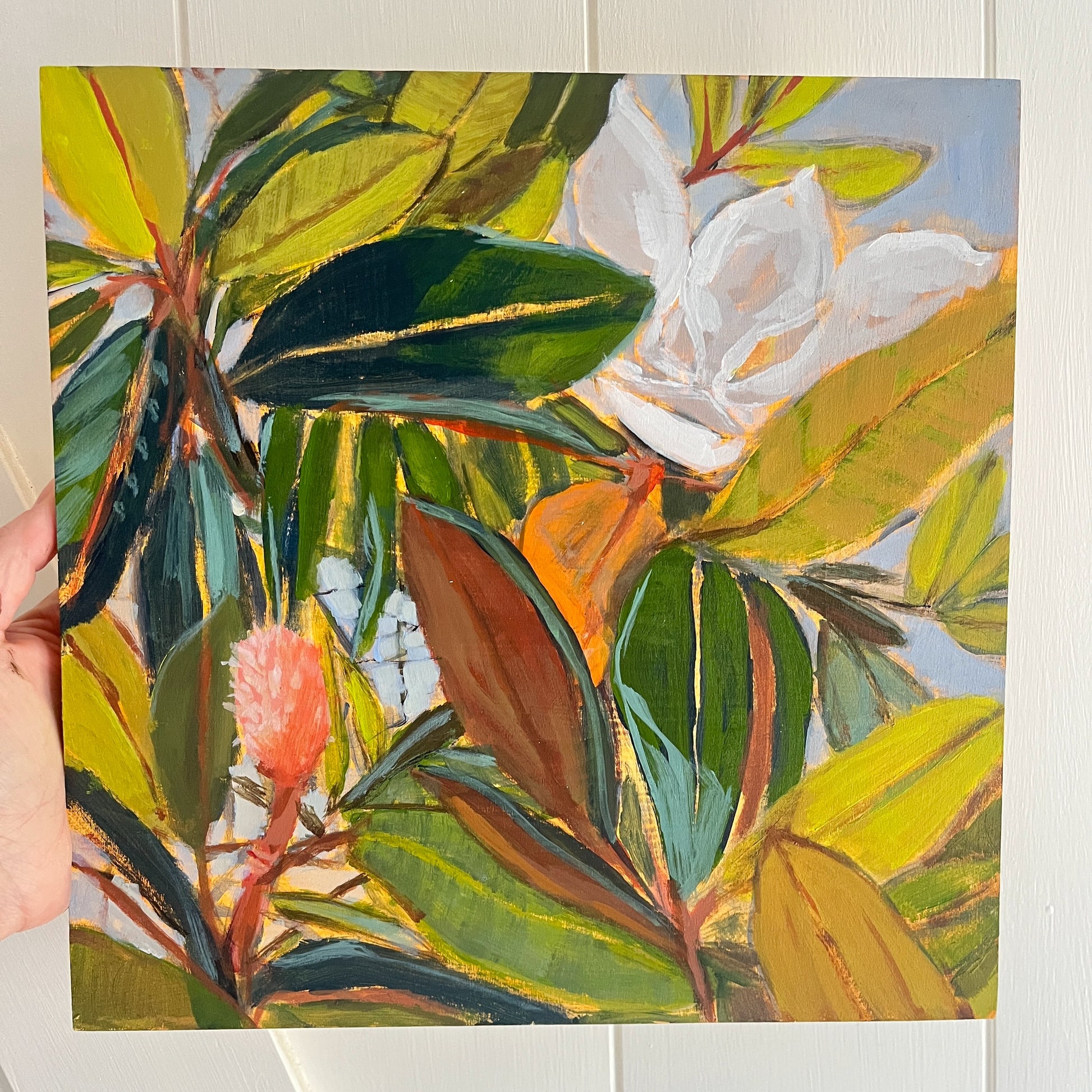 Magnolia Light Study no 15, original still life painting by Maggie Stickney