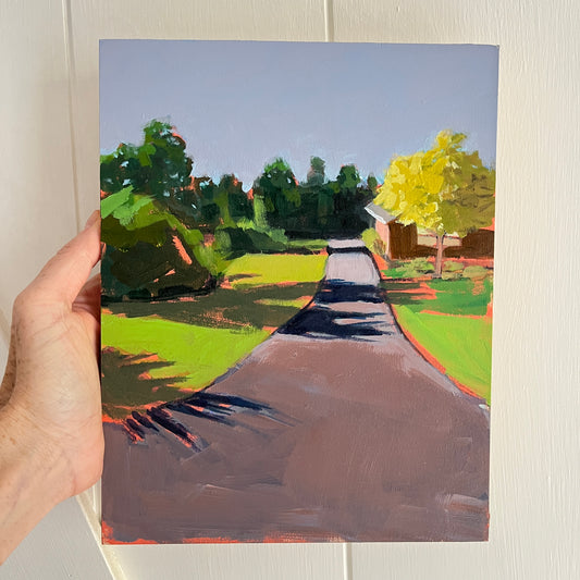 Shadows on the Drive, original landscape painting by Maggie Stickney