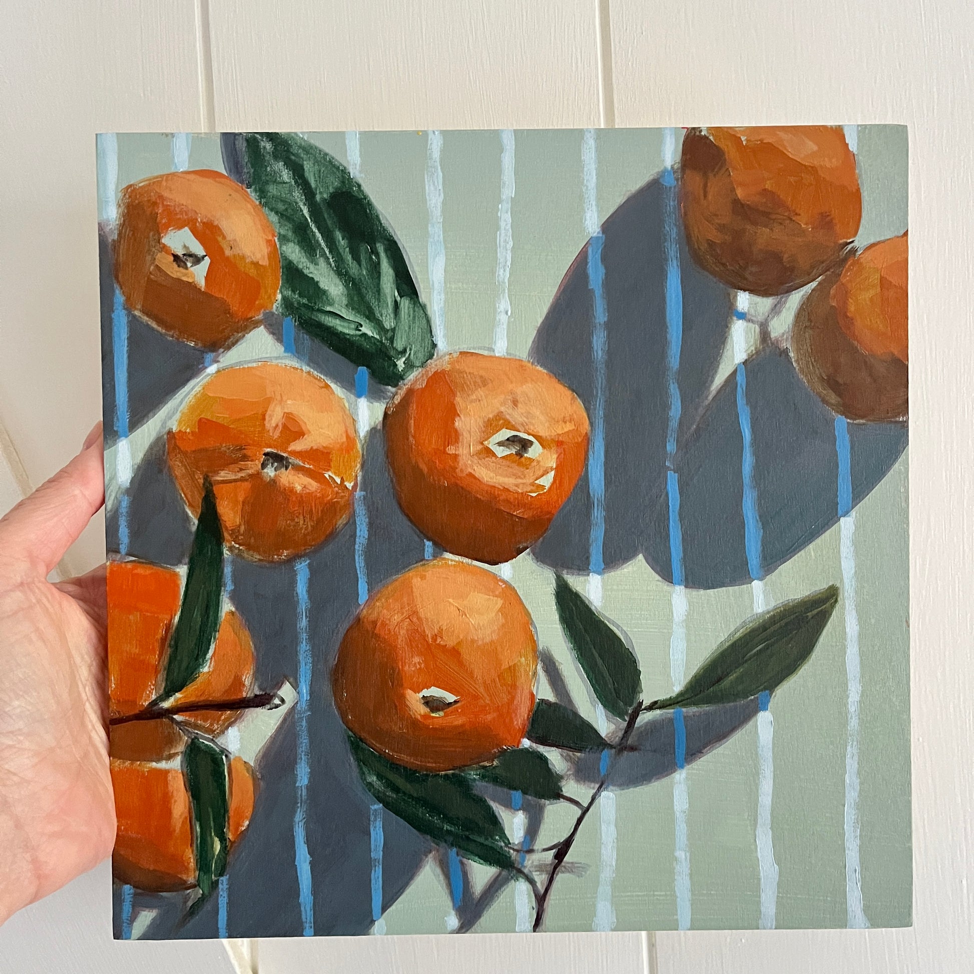 Satsuma Season no 3, original still life painting by Maggie Stickney