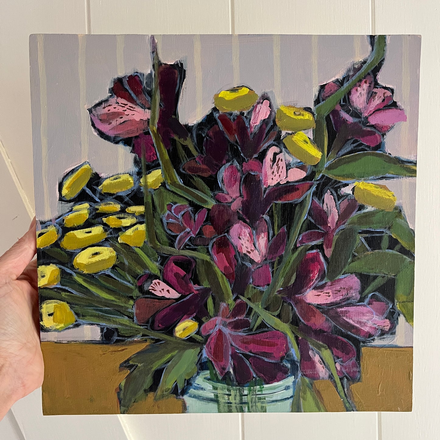 Alstroemeria, original still life painting by Maggie Stickney