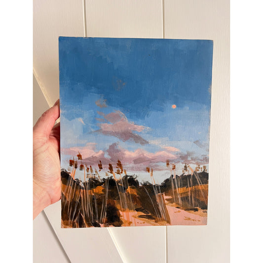 Winter Beach, original landscape painting by Maggie Stickney