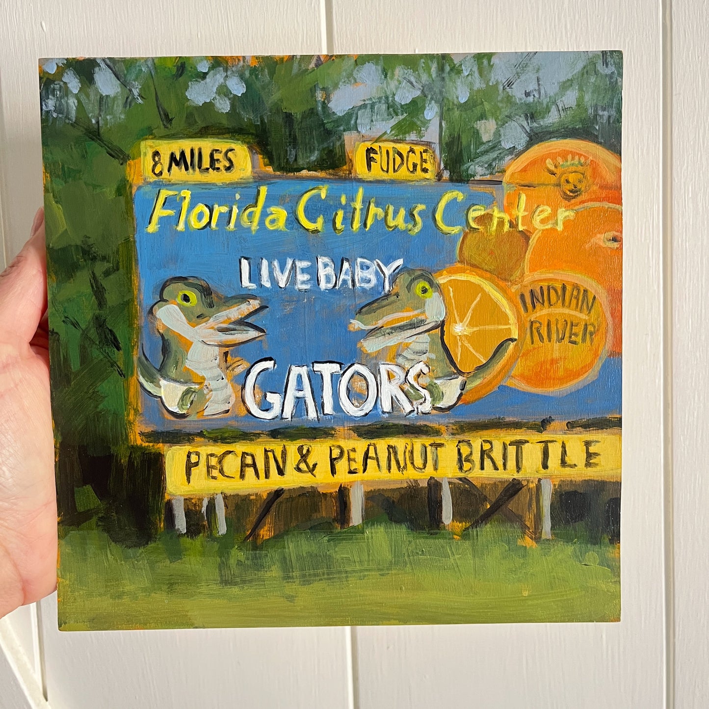 Live Baby Gators, original landscape painting by Maggie Stickney