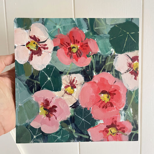 Nasturtiums no 2, original painting by Maggie Stickney