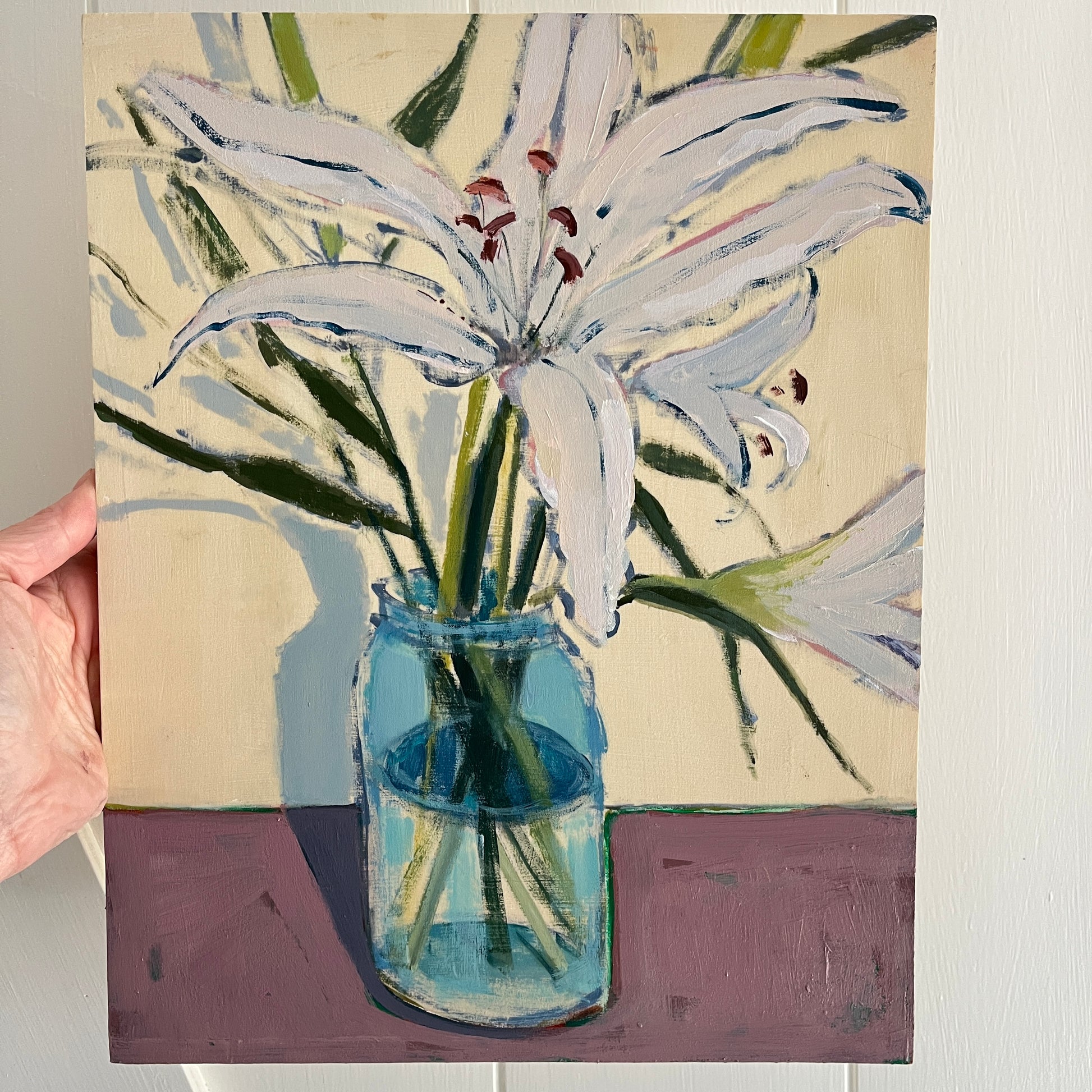 Lily Sketch no 4, original still life painting by Maggie Stickney