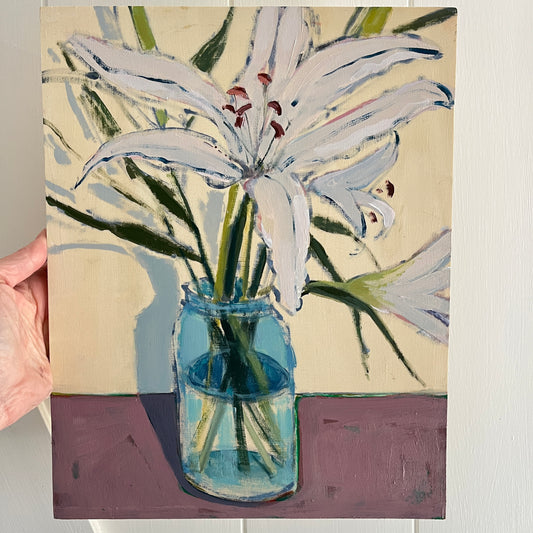 Lily Sketch no 4, original still life painting by Maggie Stickney