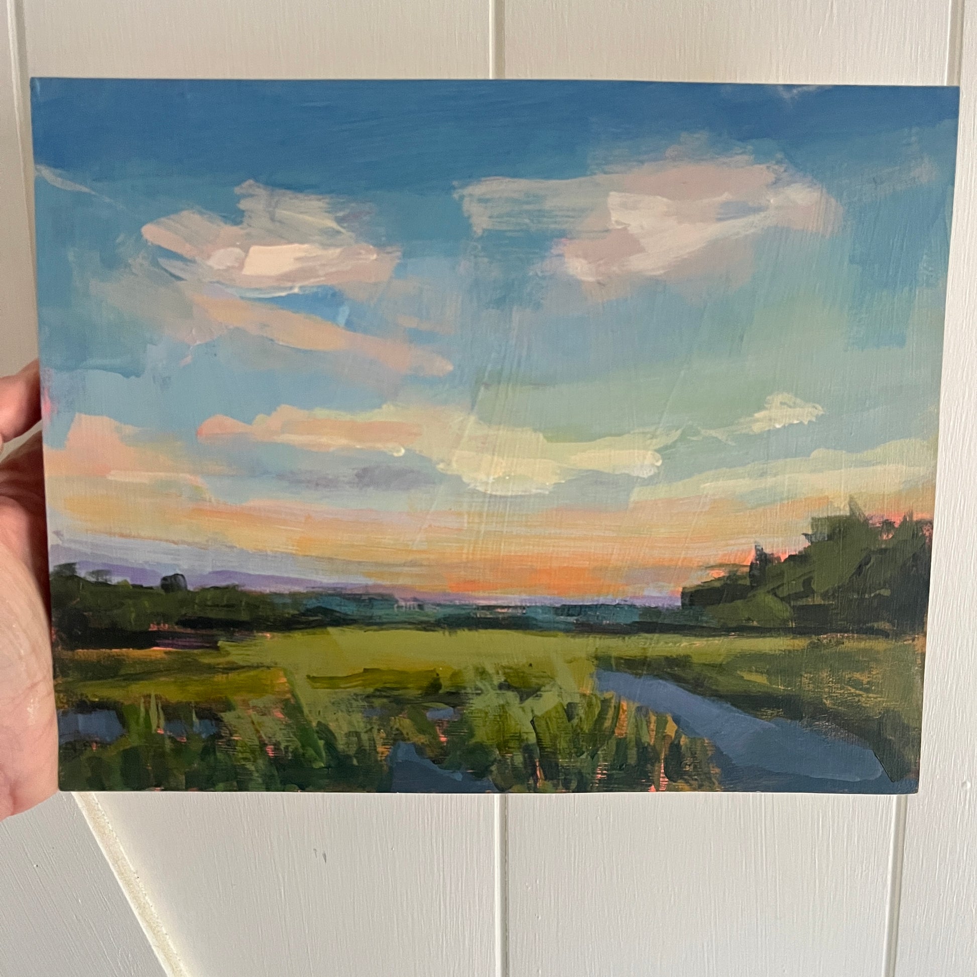 Summer Marsh no 3, original landscape painting by Maggie Stickney