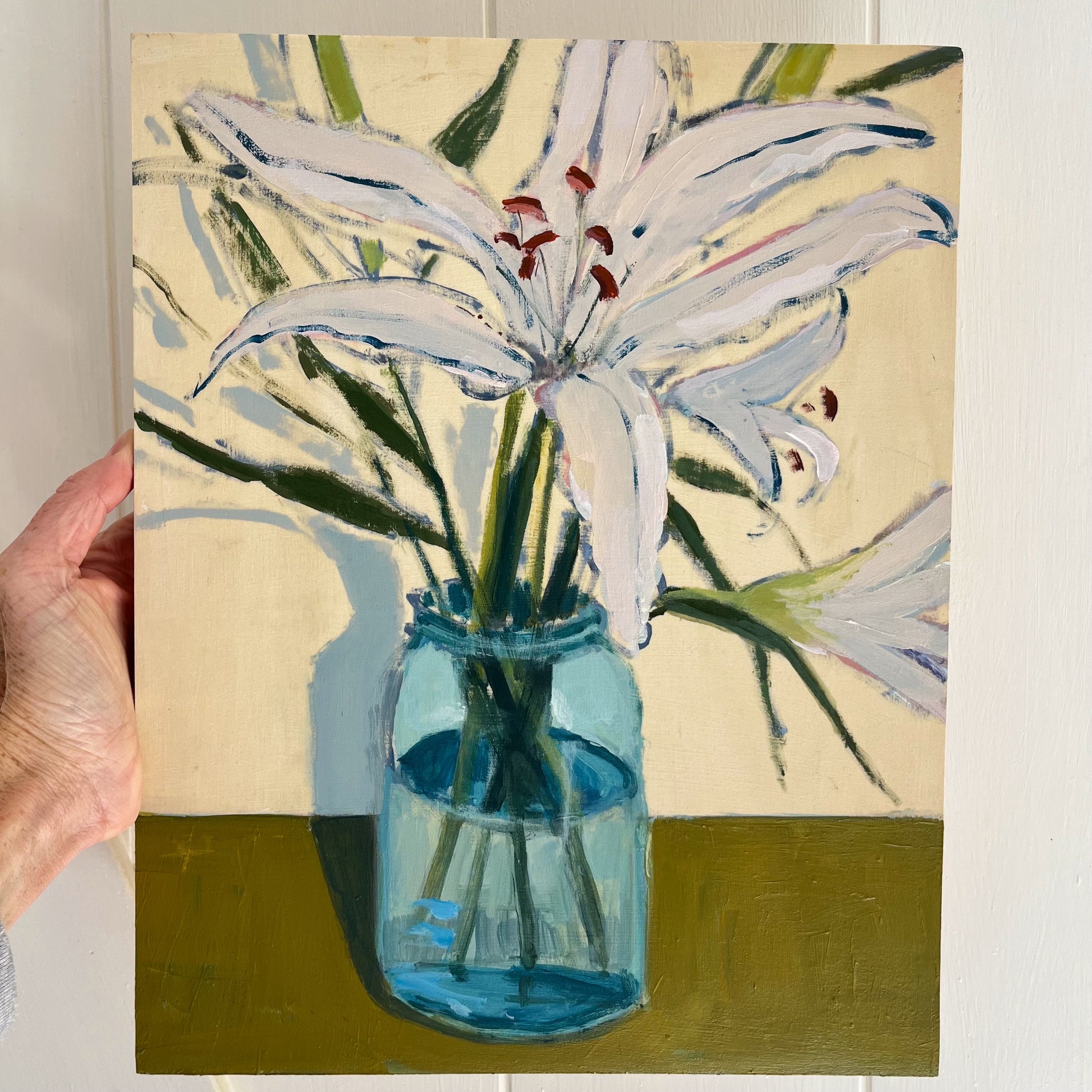 Lily Sketch no 3, original still life painting by Maggie Stickney