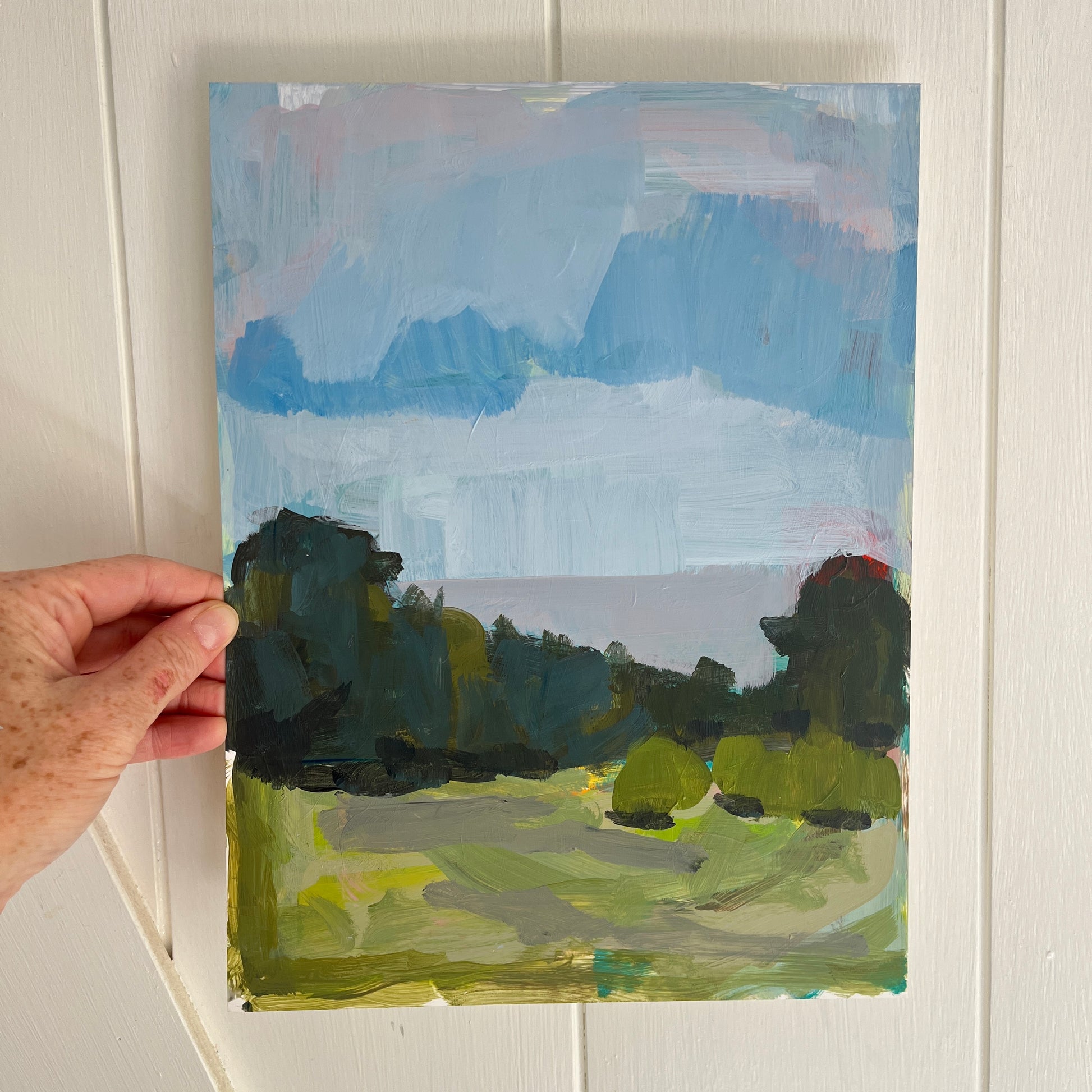 Summer Sunset no 6, original night painting by Maggie Stickney