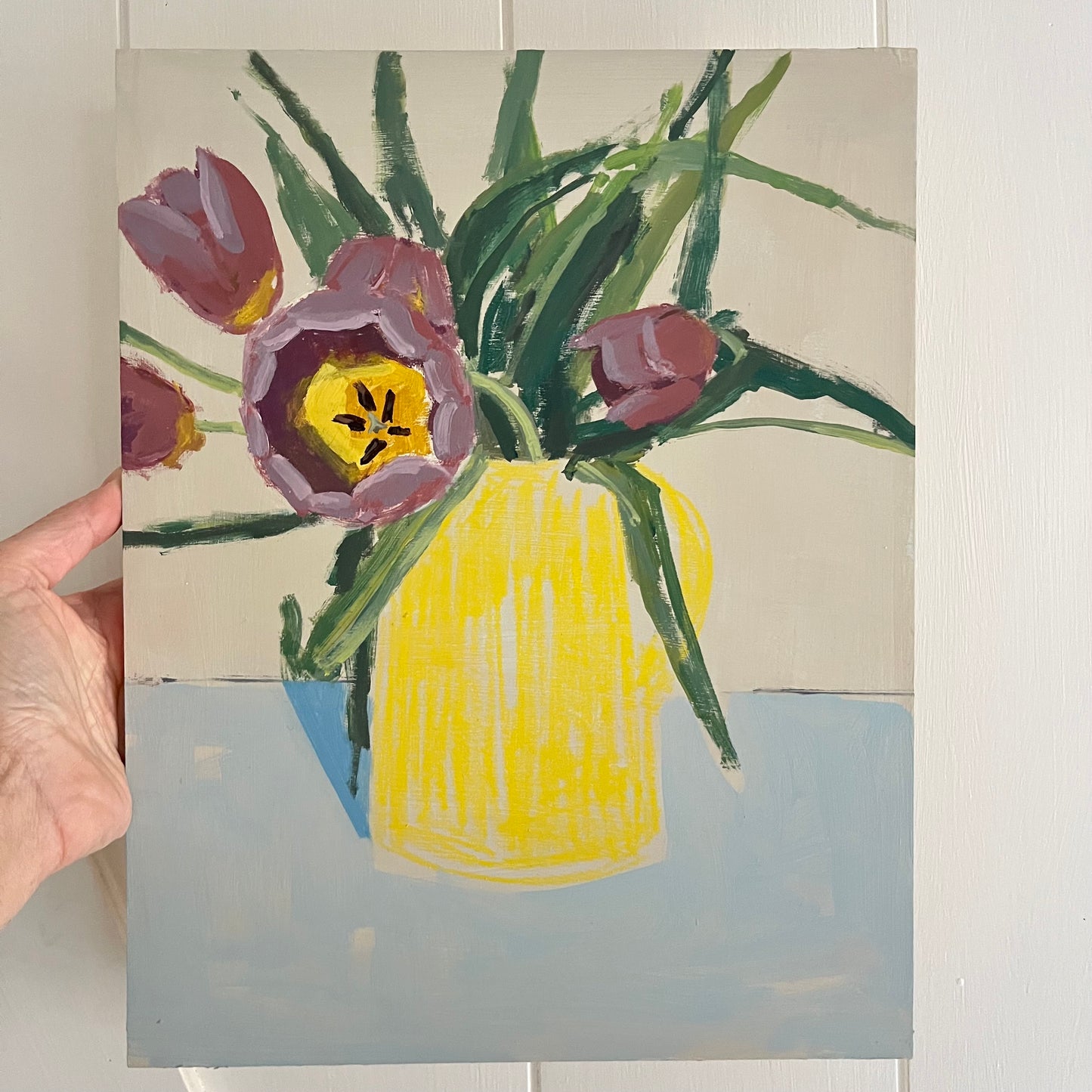 Tulip Sketch no 1, original painting by Maggie Stickney