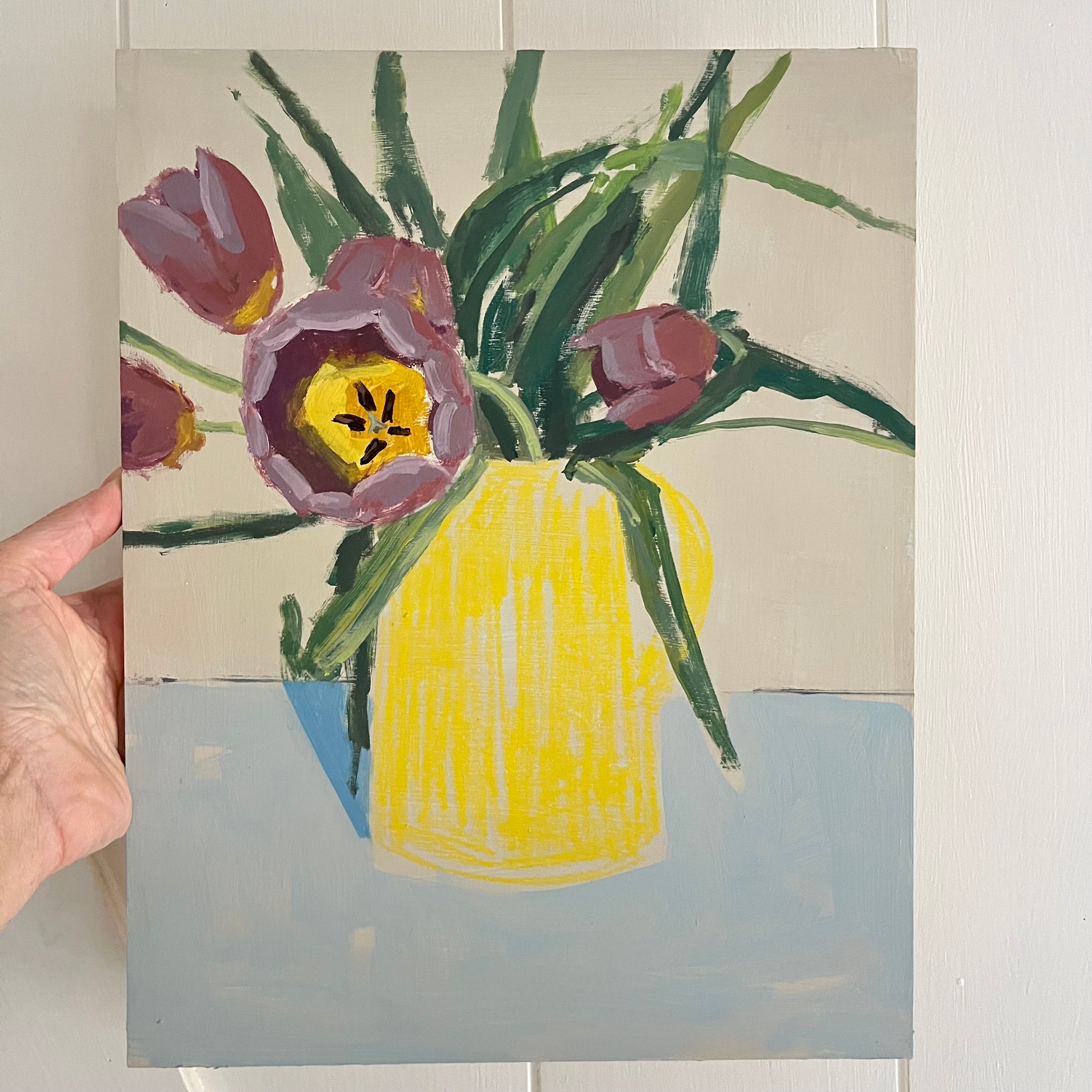 Tulip Sketch no 1, original painting by Maggie Stickney