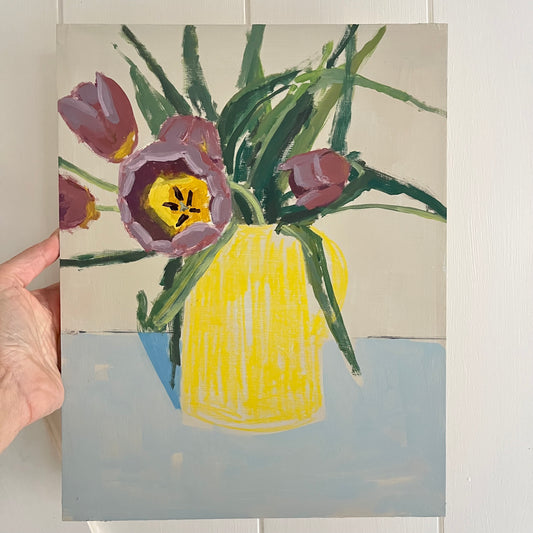 Tulip Sketch no 1, original painting by Maggie Stickney