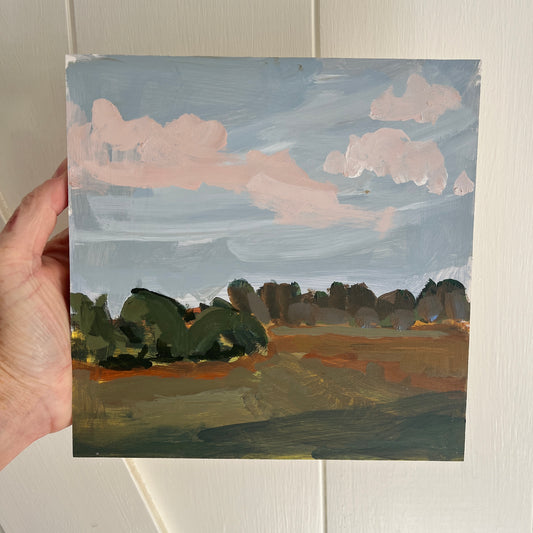 Winter Field no 1, original landscape painting by Maggie Stickney