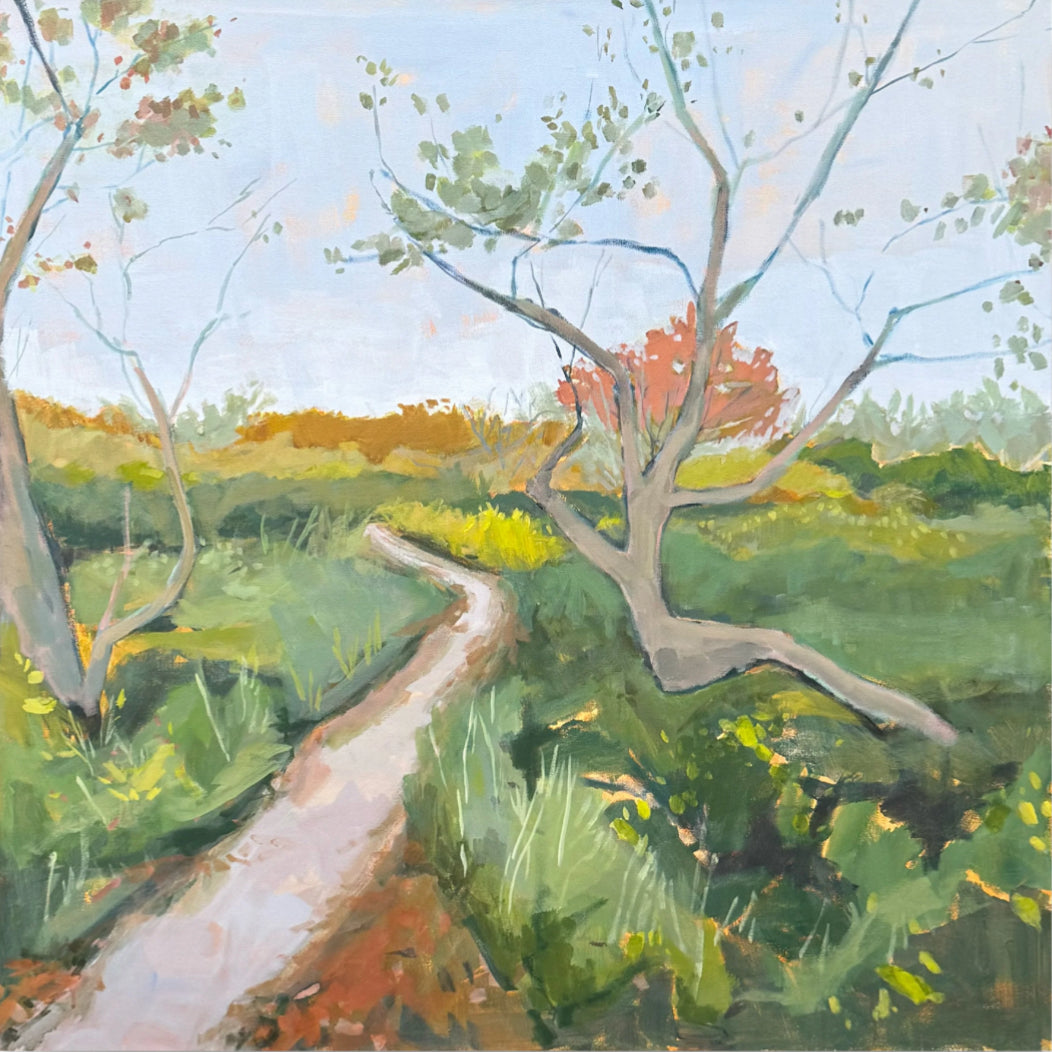 Fall Walk no 1, original landscape painting by Maggie Stickney