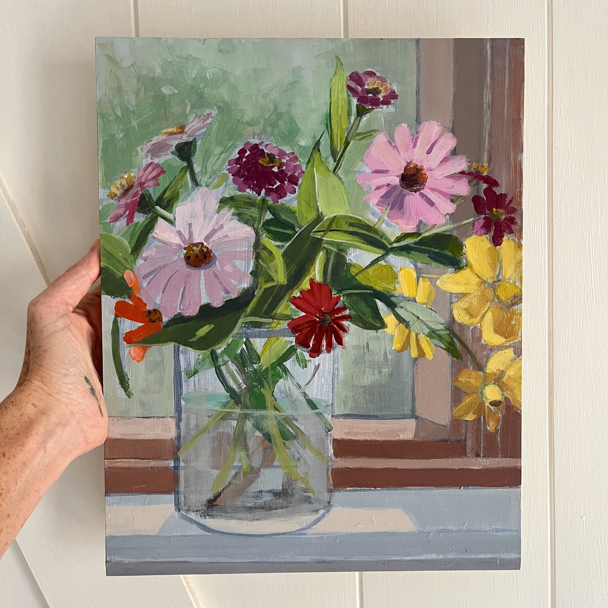 Spring Bouquet no 6, original still life painting by Maggie Stickney